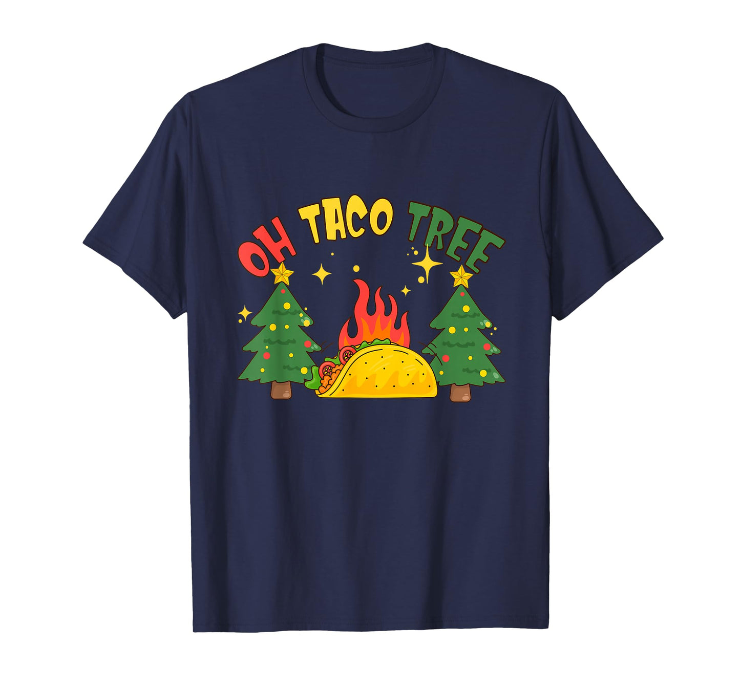 Oh Taco Tree Funny Christmas Food Pun T-Shirt