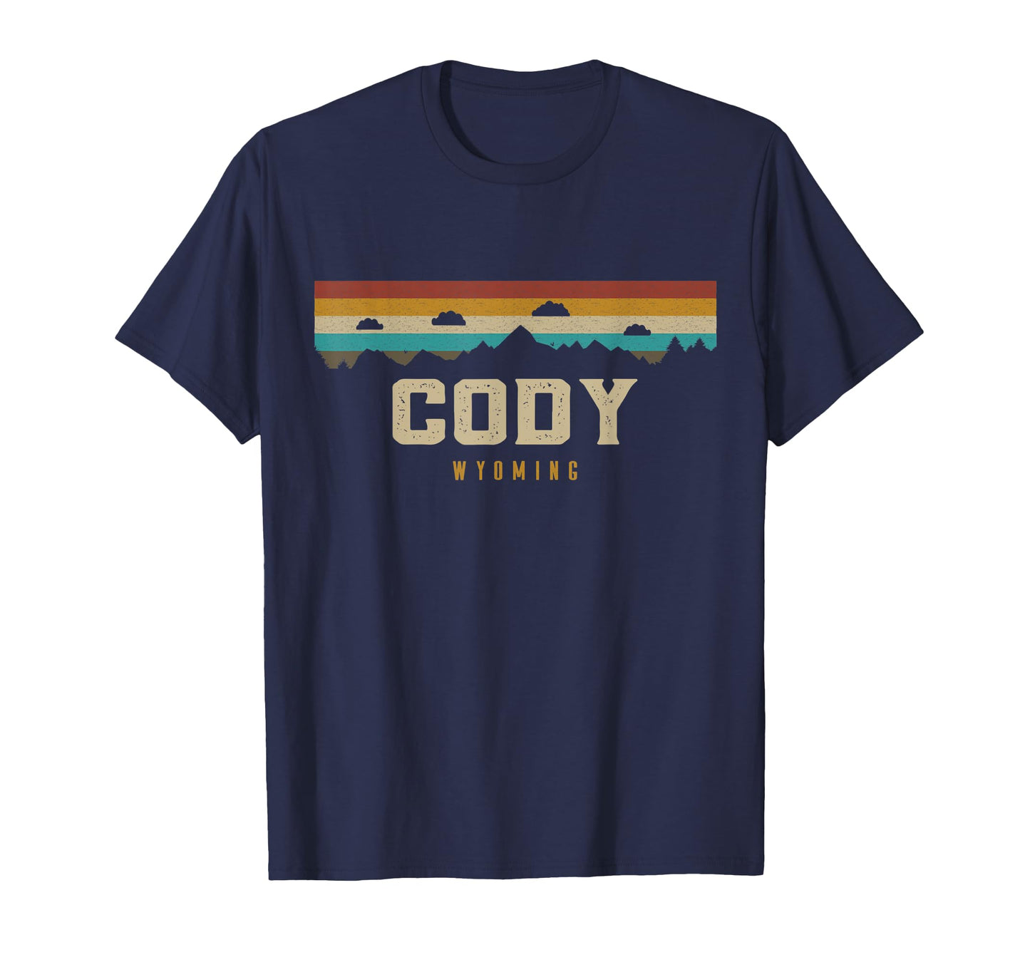 Cody Wyoming Vintage Mountains Hiking Camping Retro T-Shirt