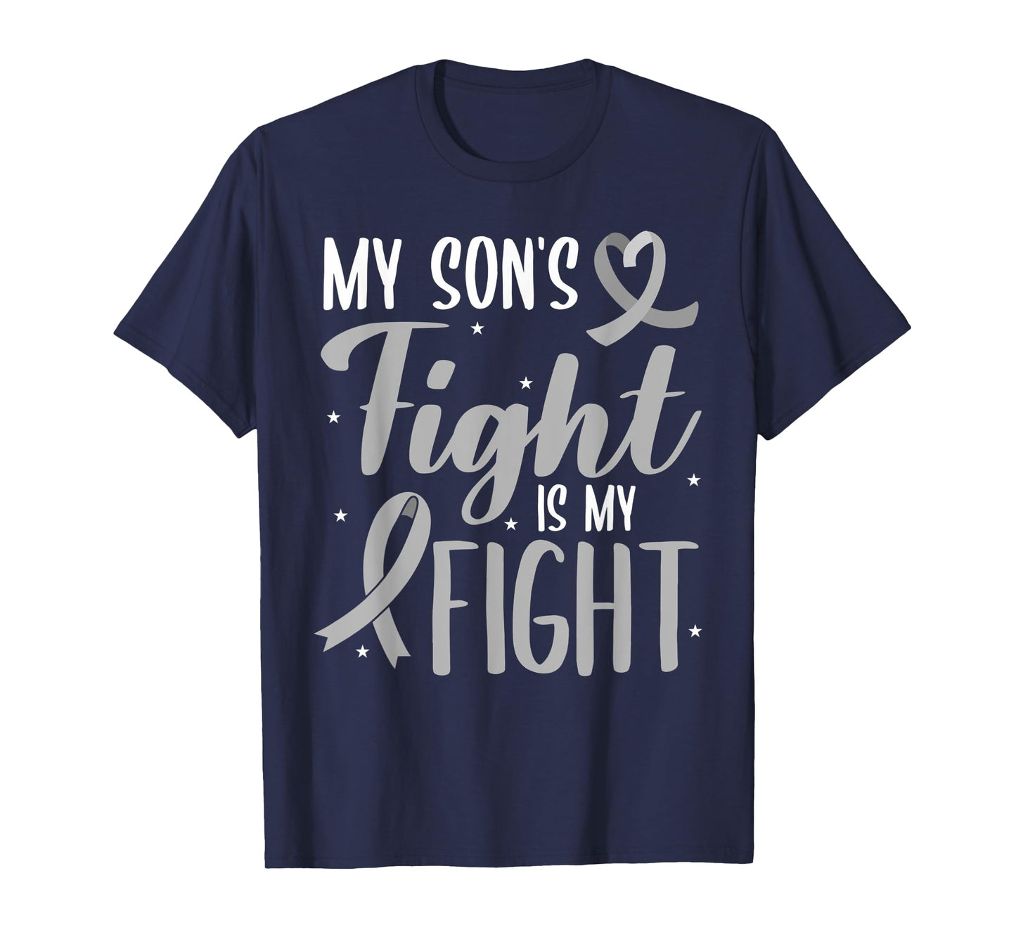 My Son's Fight My Fight Grey Ribbon Schizophrenia Awareness T-Shirt