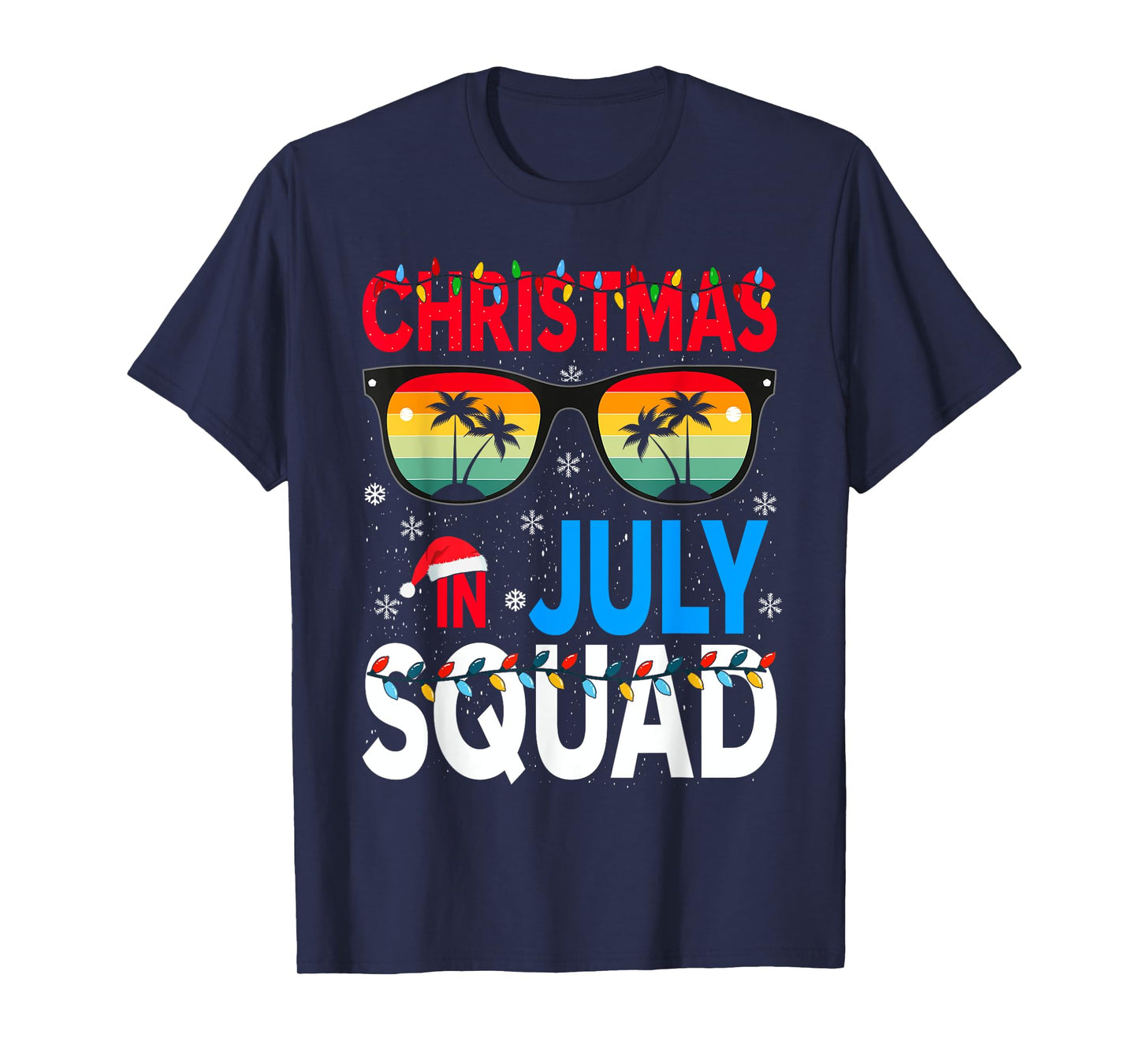 Christmas In July Squad Family Beach Vacation Summer T-Shirt