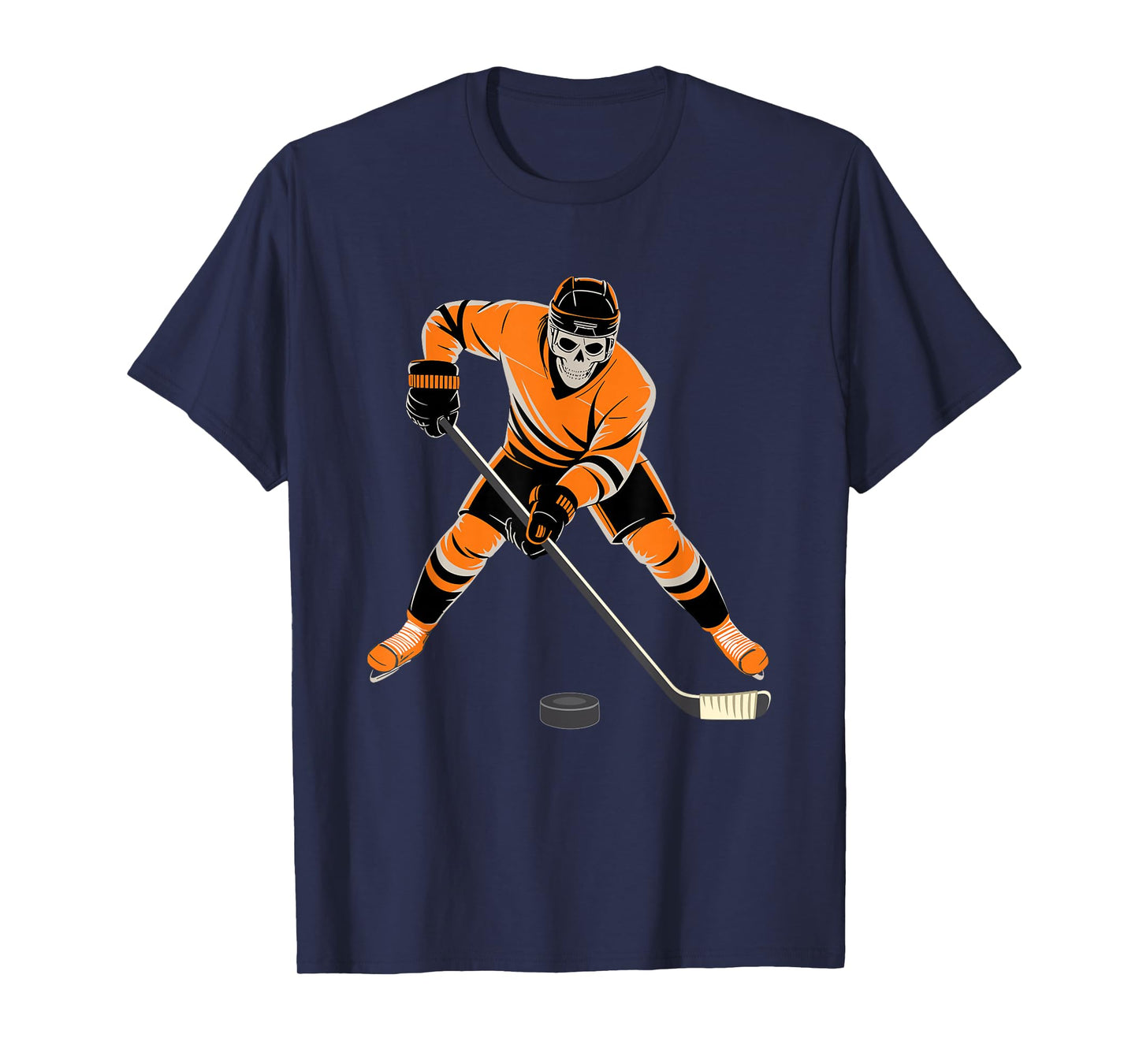 Funny Skeleton ice Hockey Halloween T-Shirt