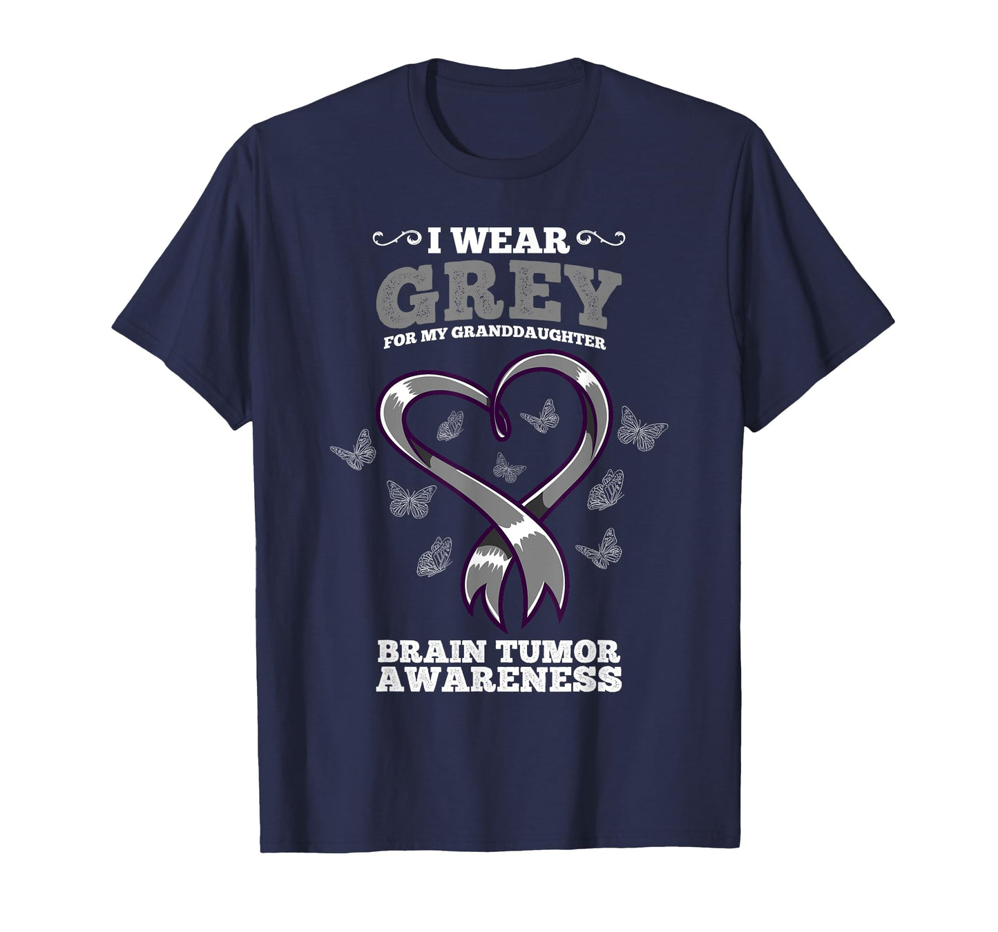 I Wear Grey For My Granddaughter Brain Tumor Awareness T-Shirt
