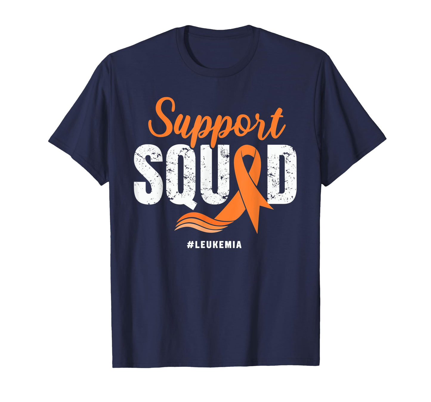Leukemia Cancer Support Squad Orange Ribbon Cancer awareness T-Shirt