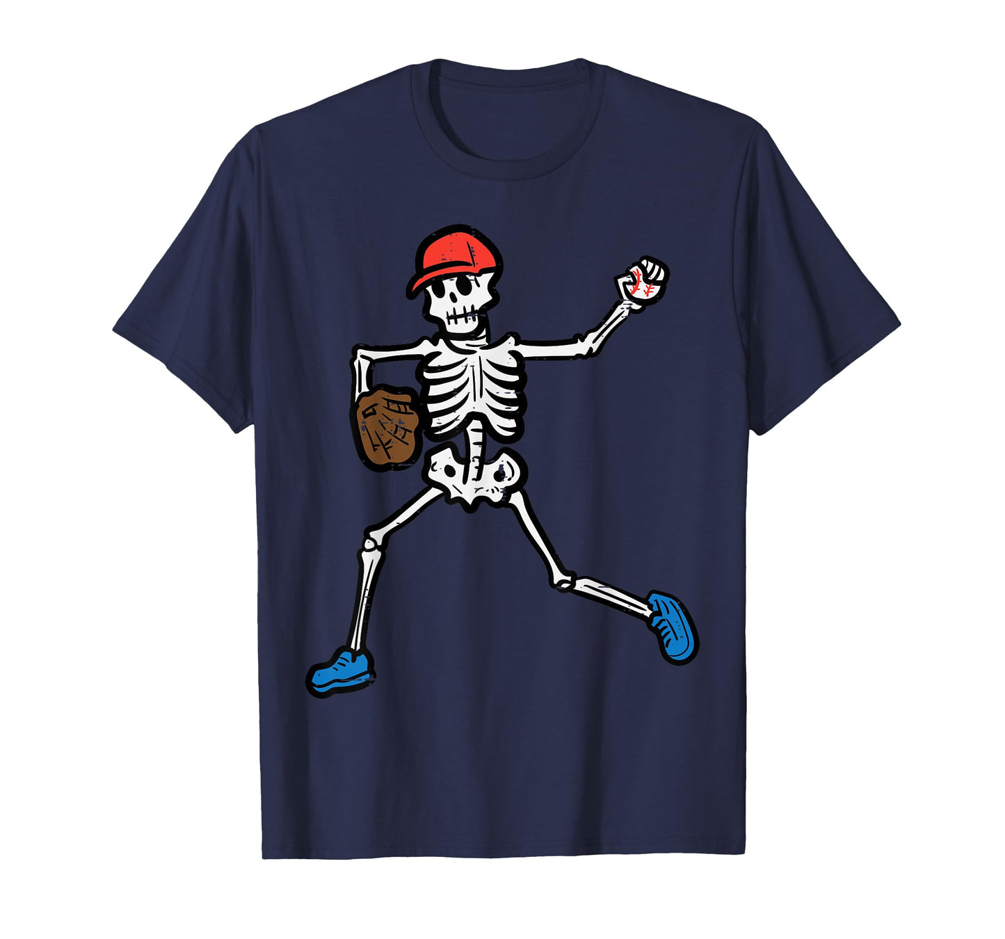Halloween Baseball Pitcher Skeleton Costume Boys Kids Men T-Shirt