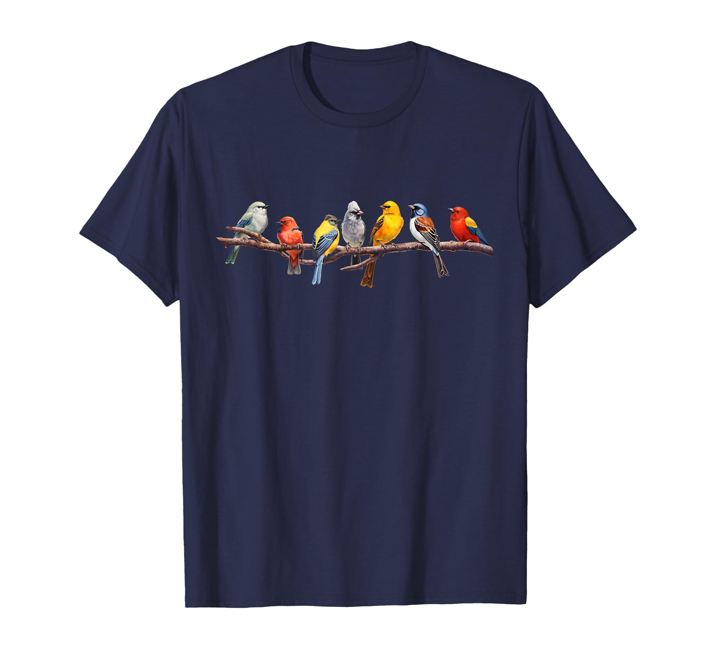 Backyard Bird Watching Watcher Birder Songbirds on a Branch T-Shirt