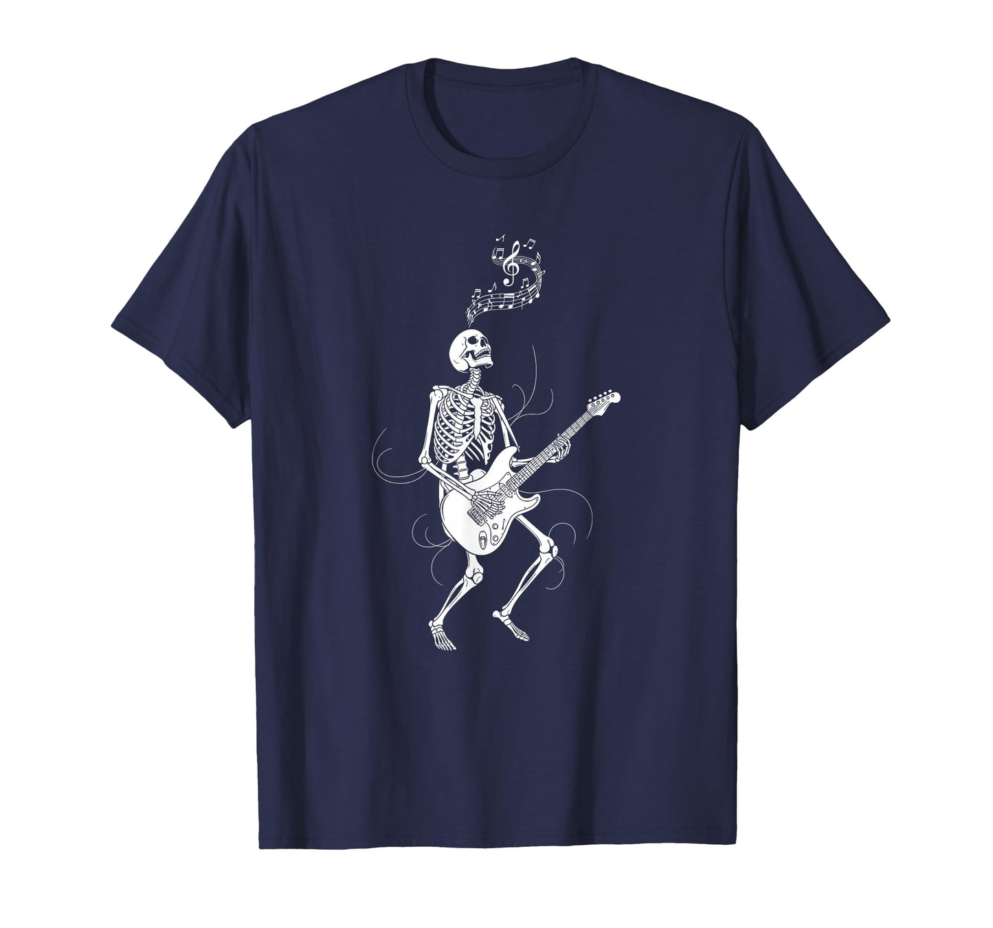 Skeleton Playing Acoustic Guitar Vintage Rock Funny Guitar T-Shirt