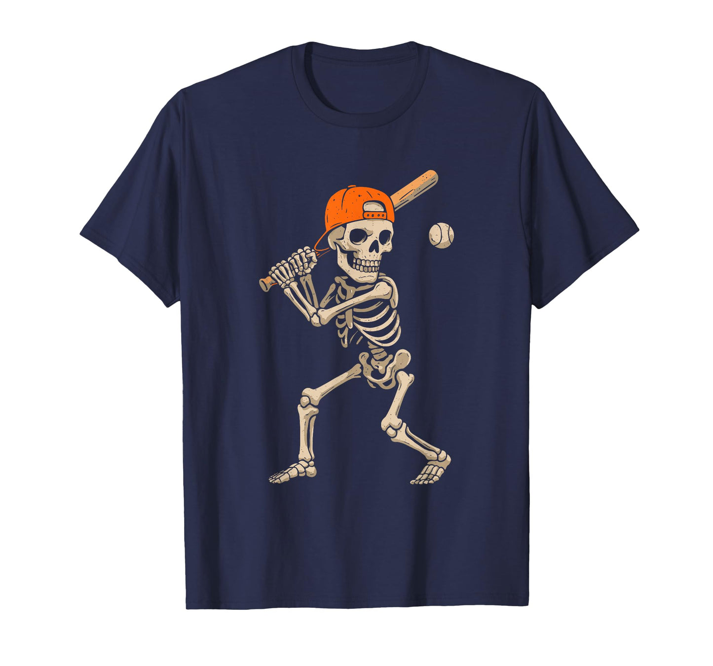Funny Skeleton Baseball Spooky Batting Costume Sports Humor T-Shirt