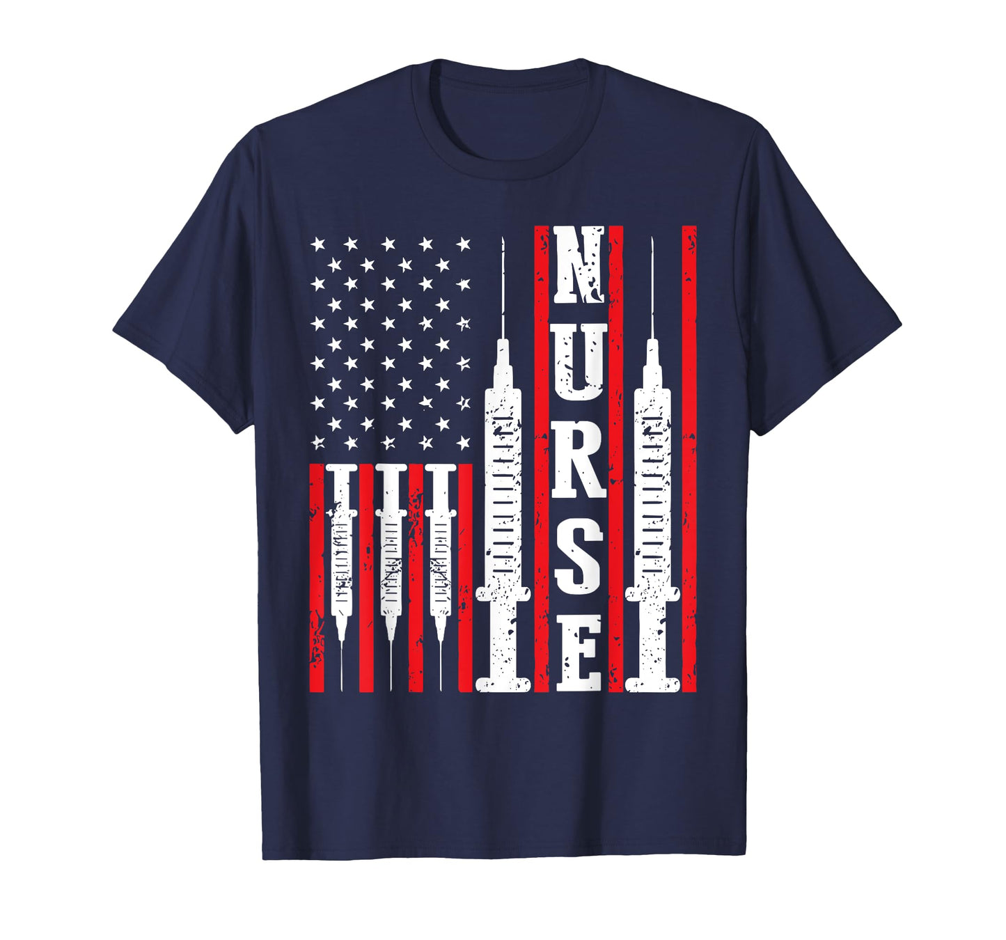 4th of July Nurse USA Flag Syringe Independence Nursing T-Shirt