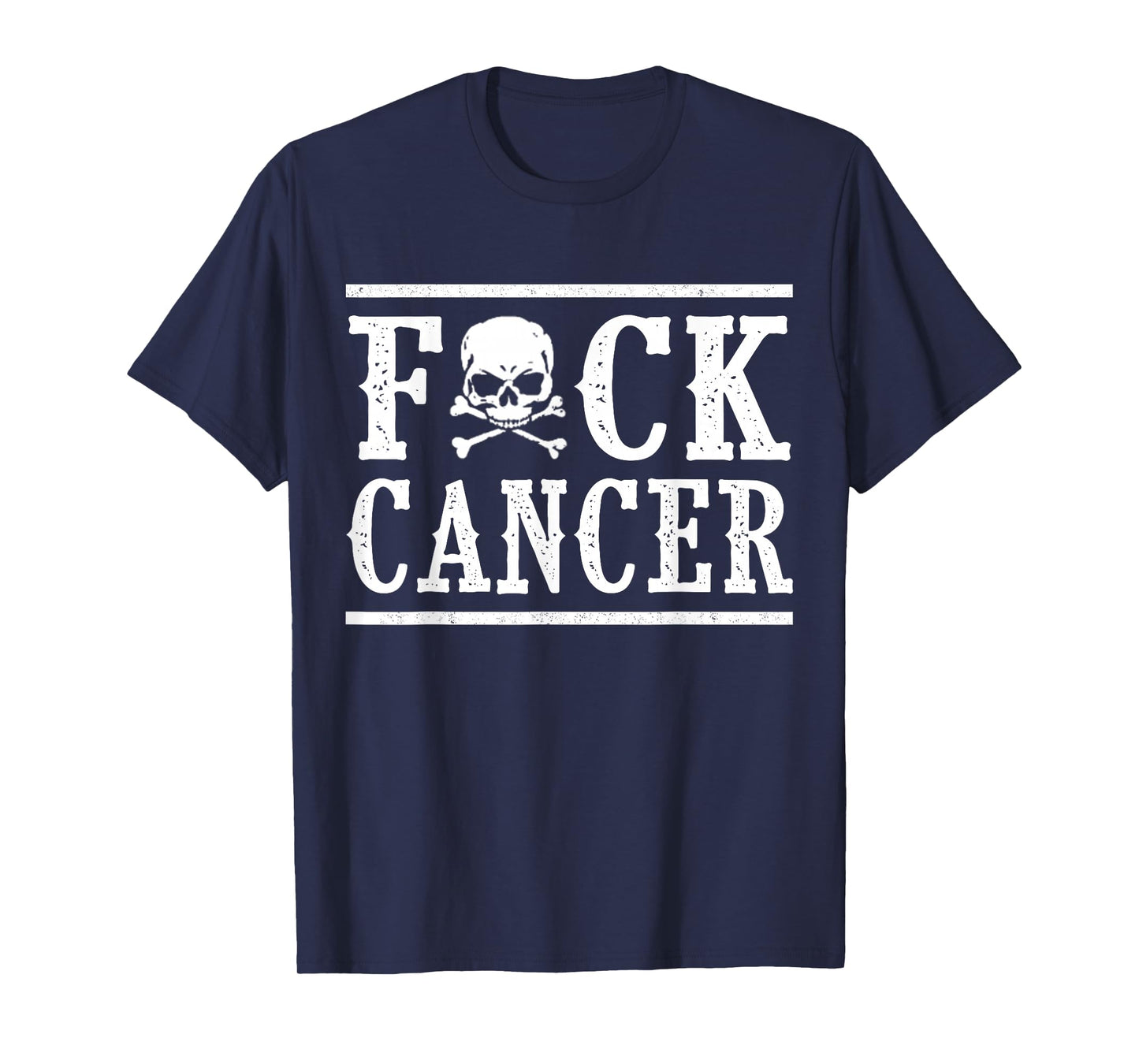 Fuck Cancer Skull and Crossbones Skeleton Breast Cancer T-Shirt