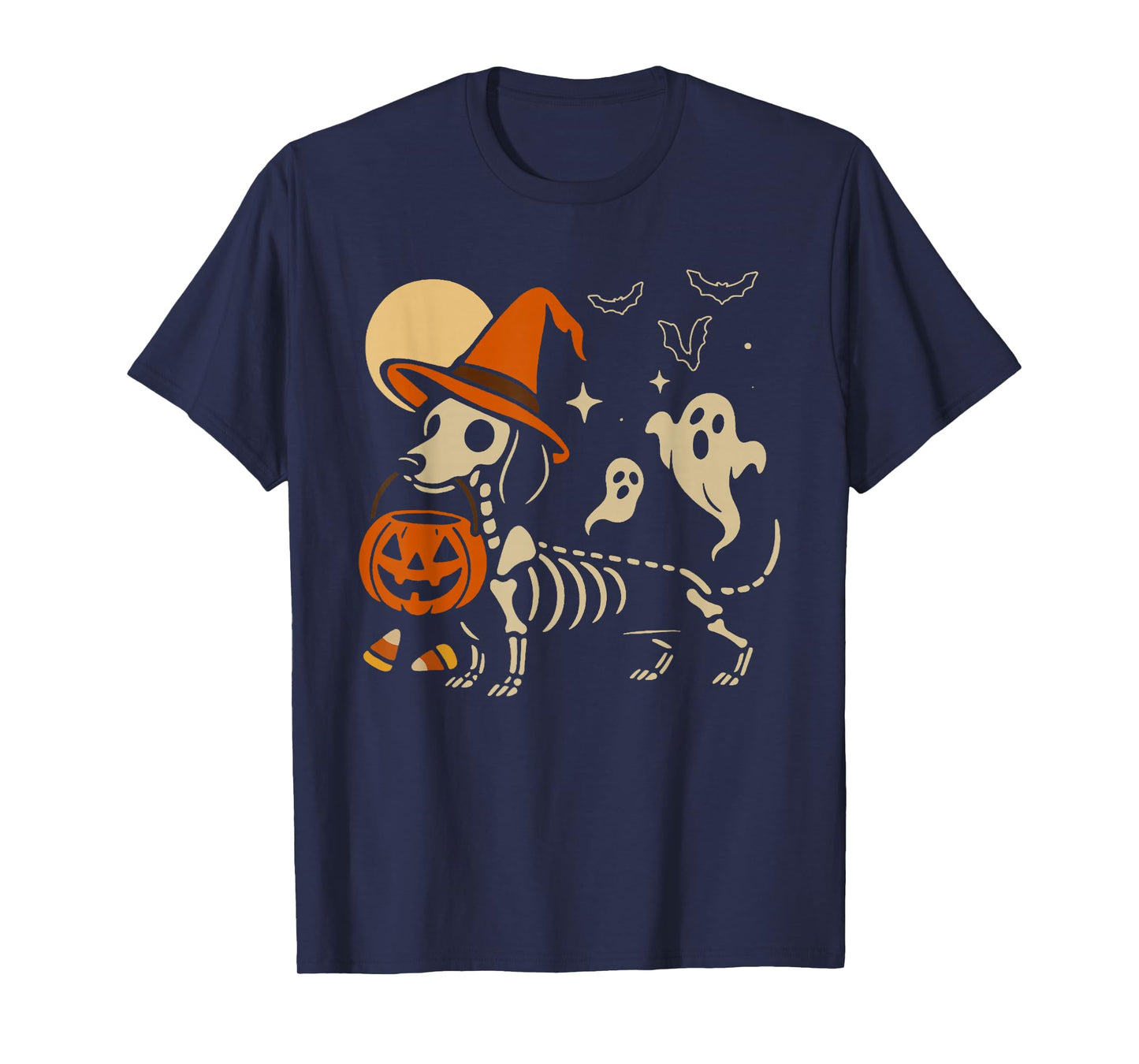 Dachshund Skeleton Halloween T-Shirt