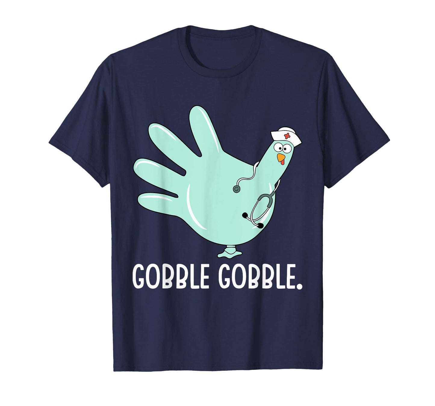 Turkey Scrubs Rubber Gloves Nurse Fall Nursing Thanksgiving T-Shirt