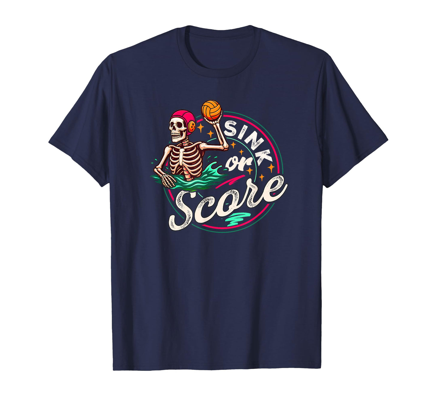Water Polo Skeleton Retro Style Design for Sport Lovers T-Shirt
