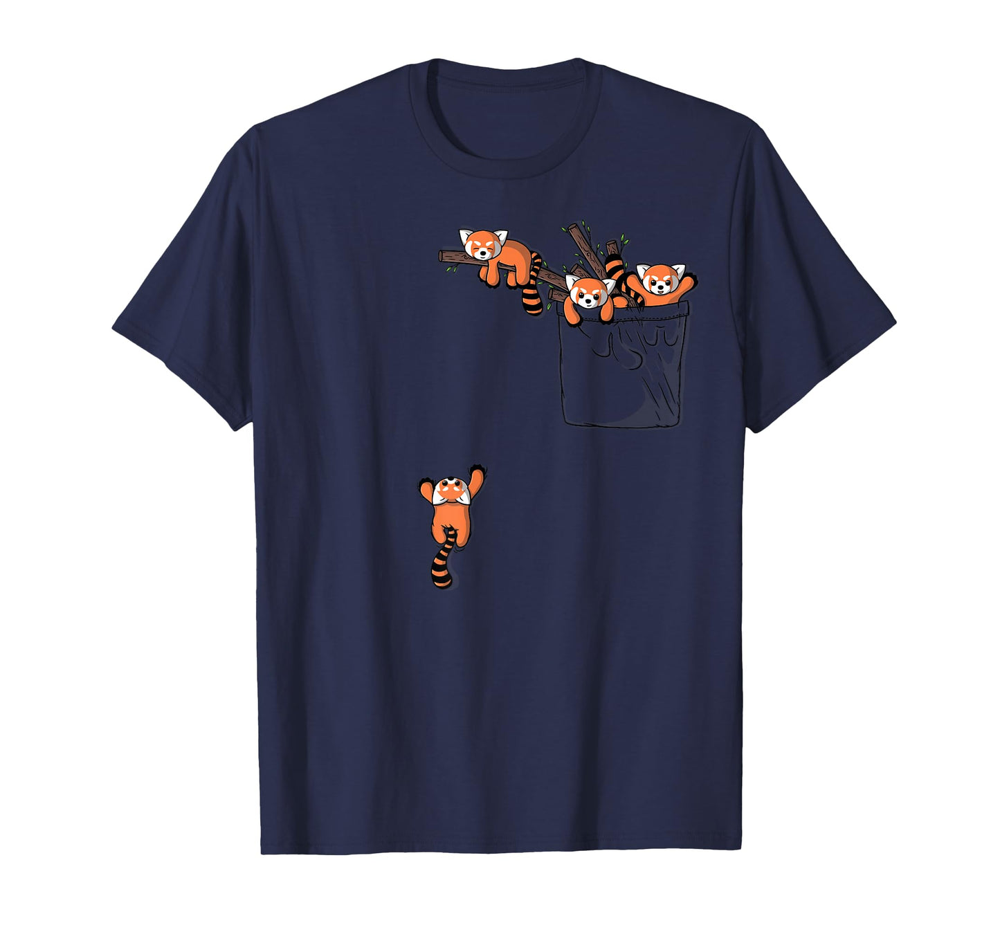 Pocket Series Cute Red Panda Bear Playing T-Shirt