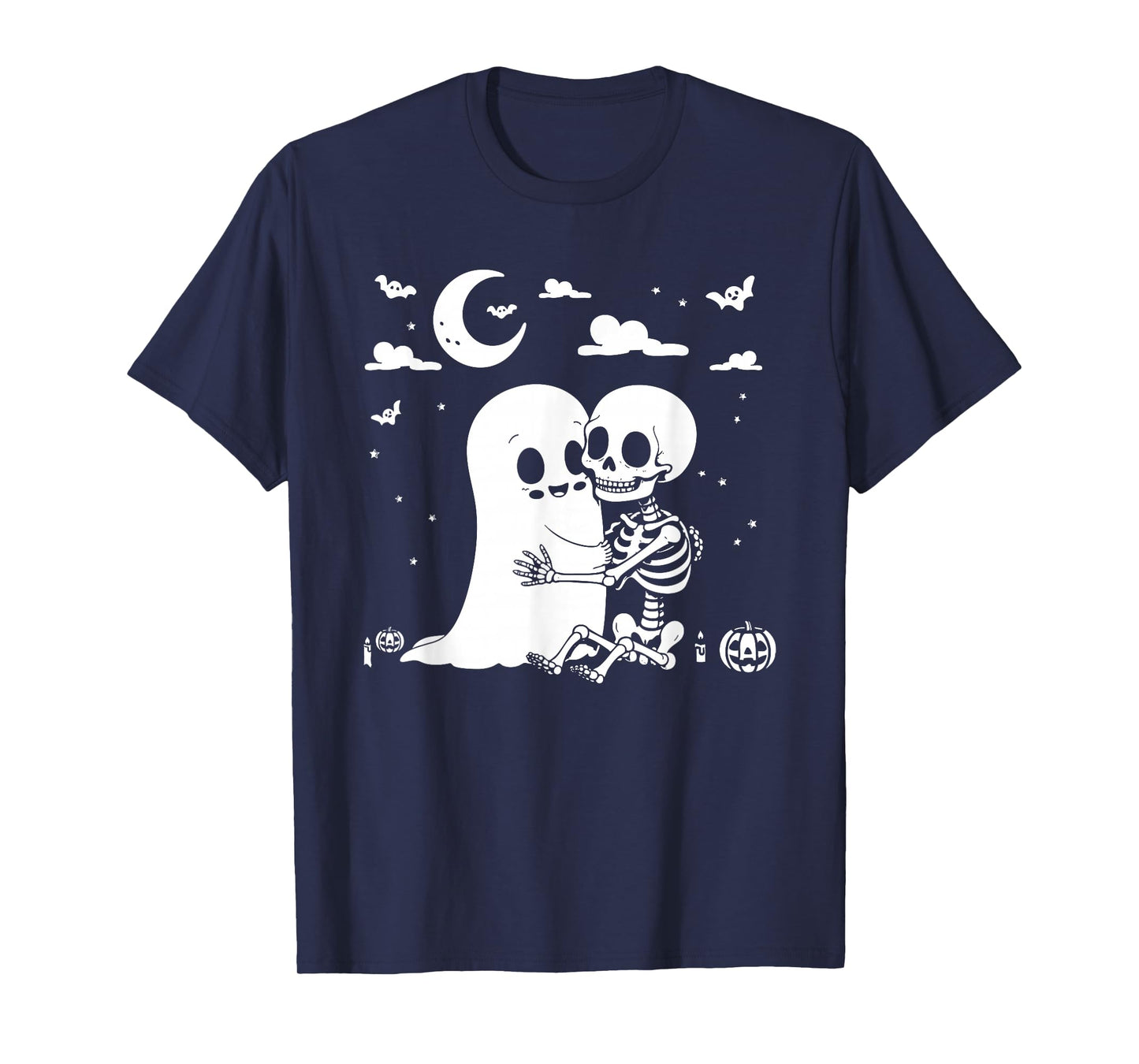 Funny Boo Ghost and Skeleton Playing for Halloween Parties T-Shirt