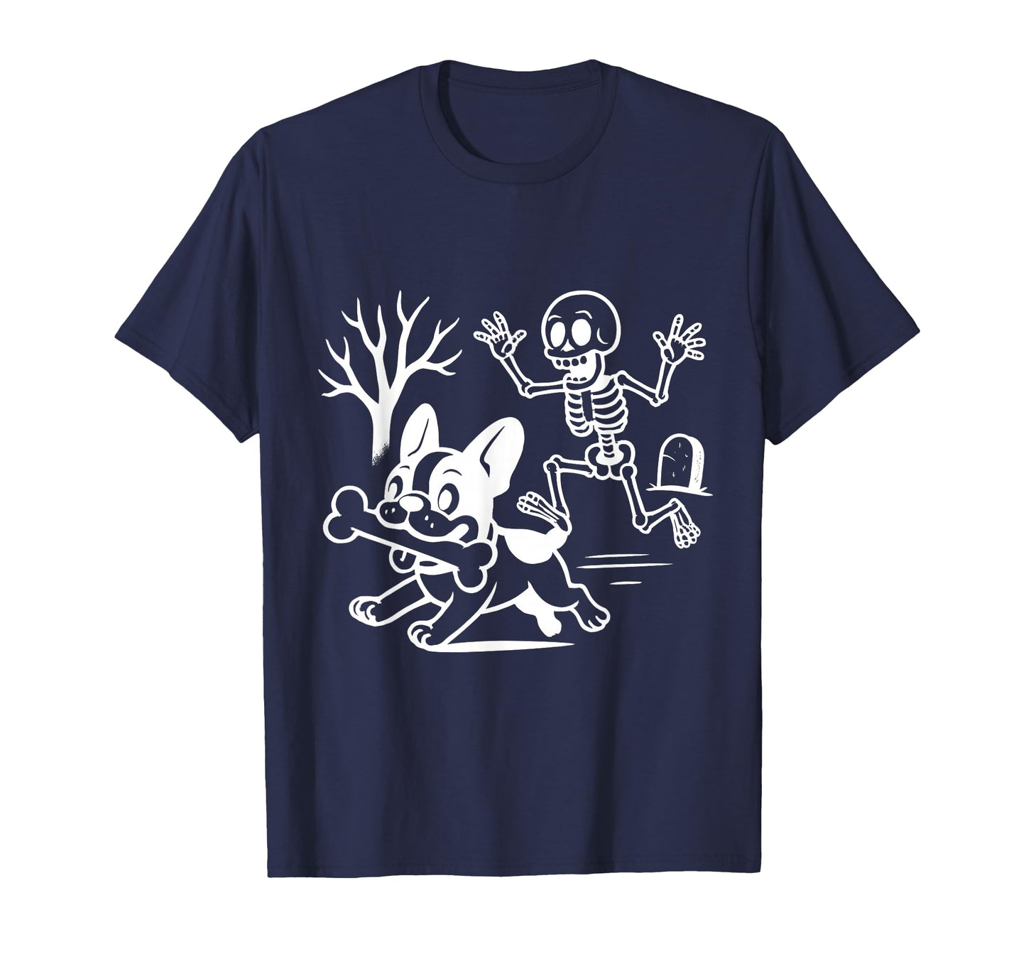 Funny Halloween French Bulldog Skeleton Spooky Season T-Shirt