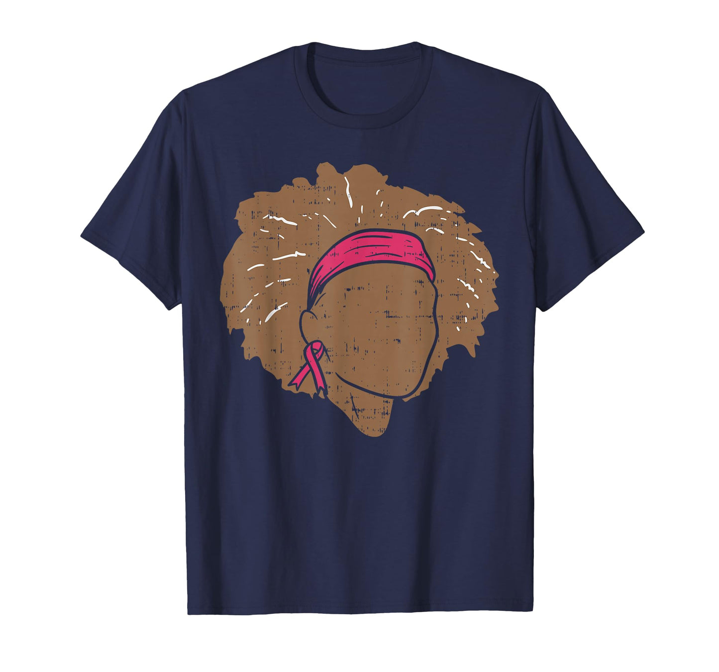 Breast Cancer Awareness Shirt Black Women Brown Pink Ribbon T-Shirt
