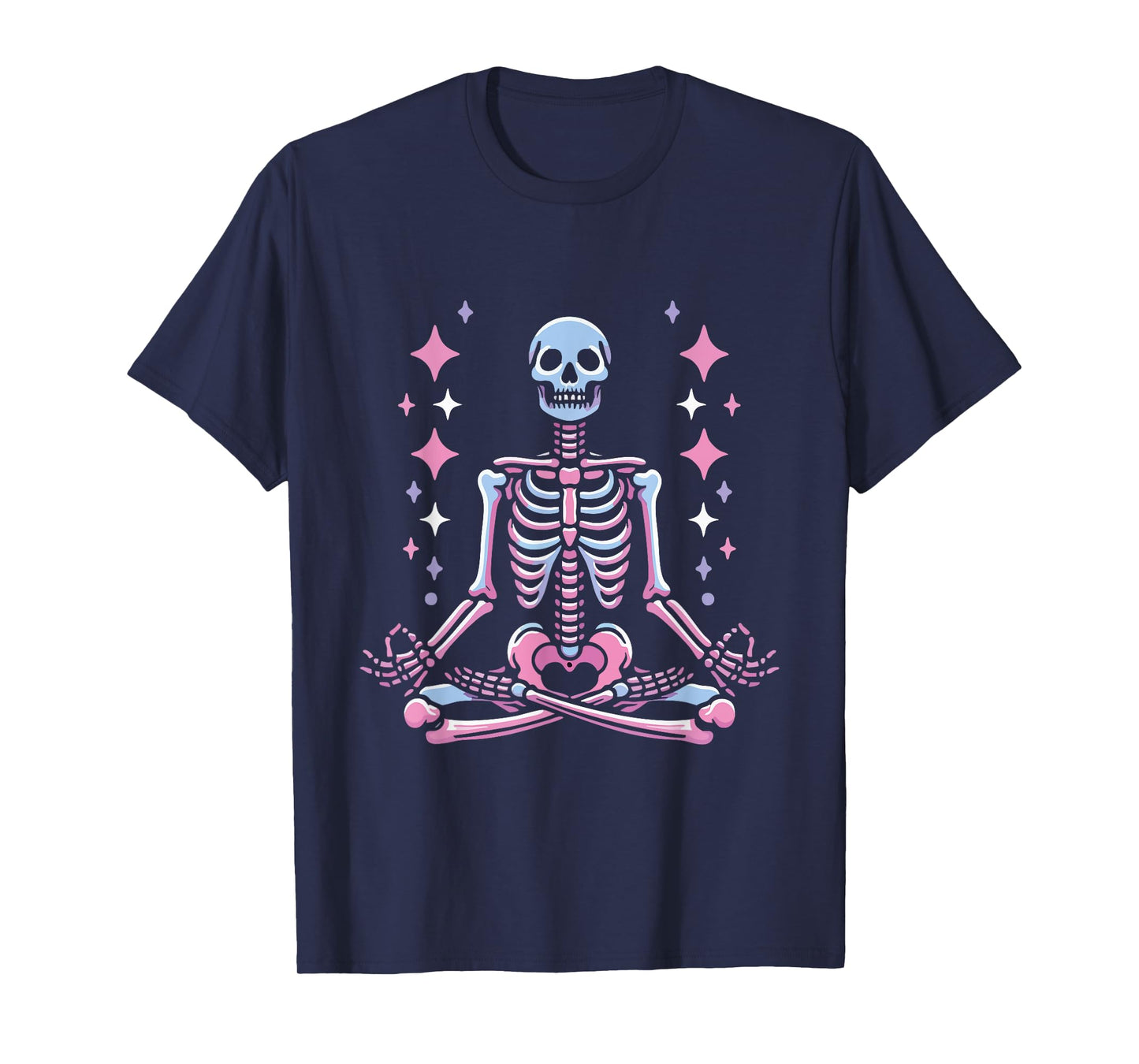 Yoga Skeleton Meditation Pose | Funny Spooky Wellness T-Shirt