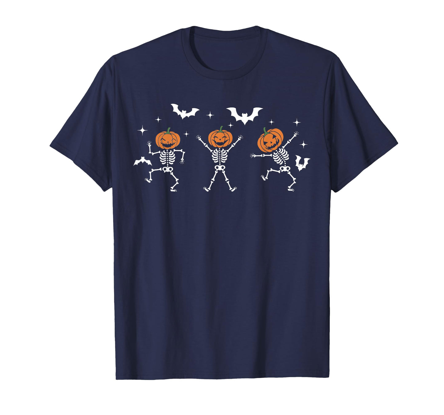 Dancing Skeleton Pumpkin Head Halloween Costume Funny T-Shirt
