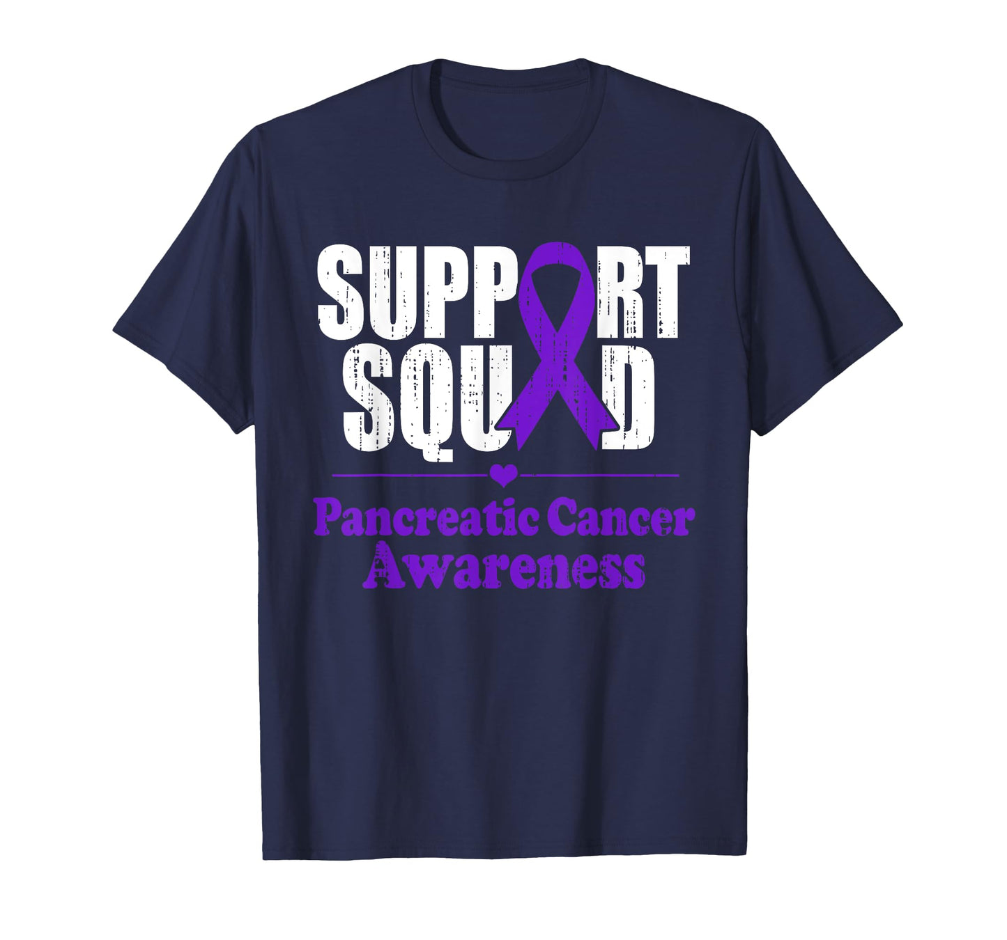 Support Pancreatic Cancer Awareness Purple Ribbon Men Women T-Shirt