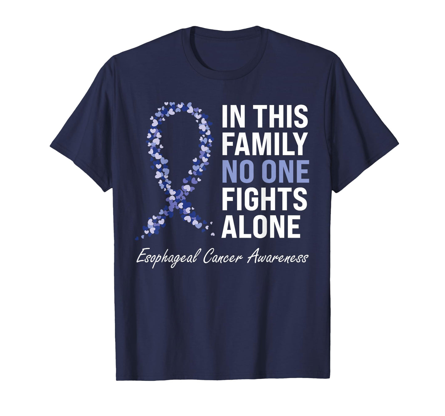 Esophageal Cancer Awareness Gifts Co. Purple Periwinkle Ribbon Cancer Awareness T-Shirt for Women - Black, Short Sleeve, Crew Neck, Classic Fit, Pull On, Small