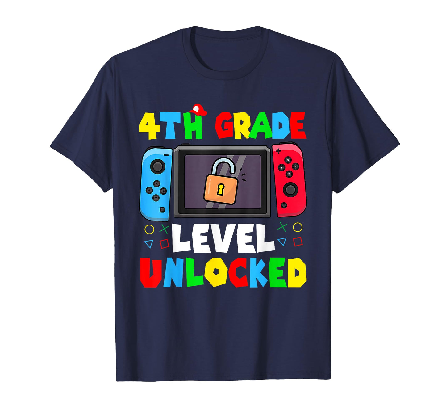 4th Grade Level Unlocked Back to School First Day Gamer Boys T-Shirt