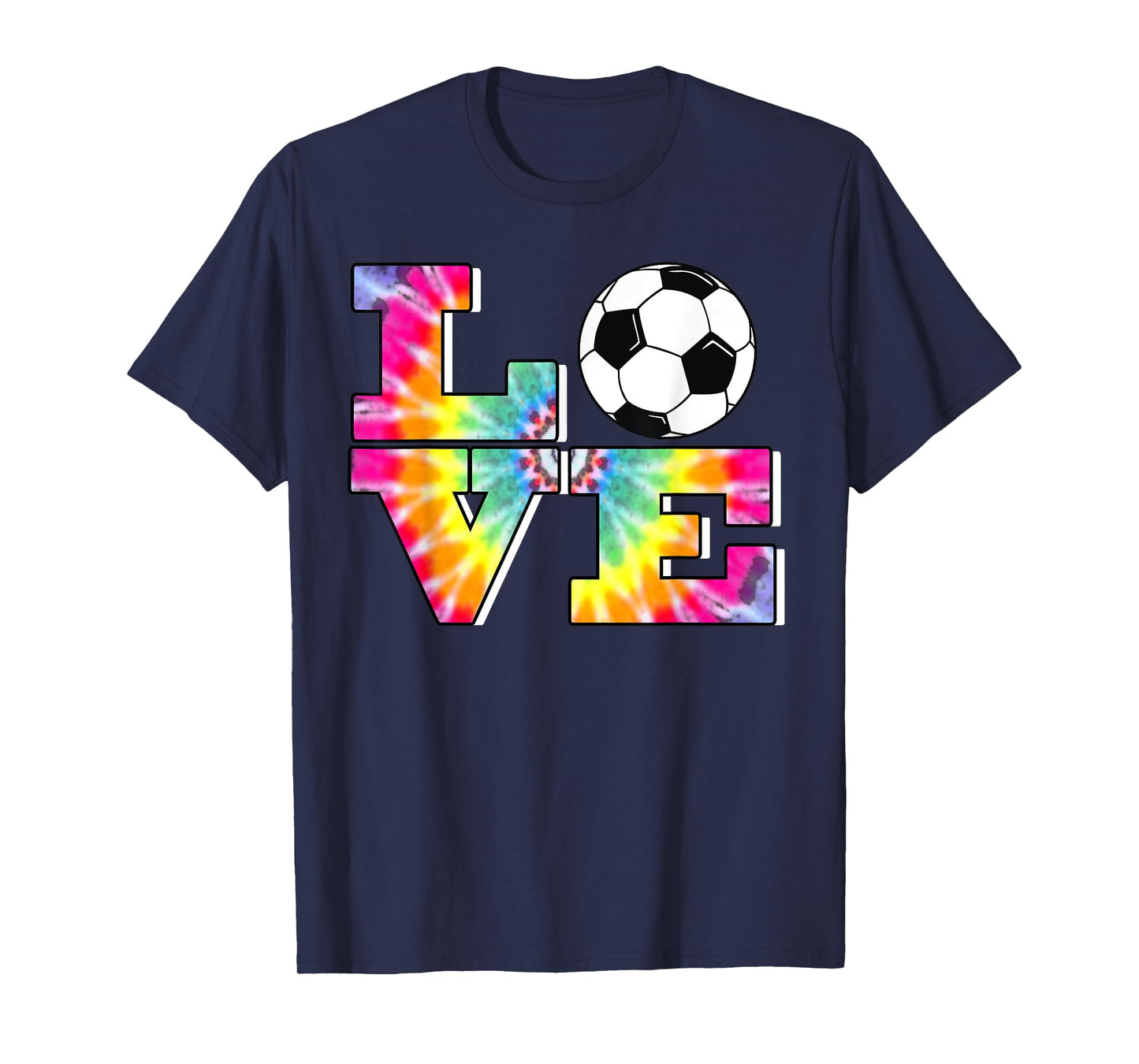 Soccer Tie Dye LOVE Multi Color Teen Girls T-Shirt