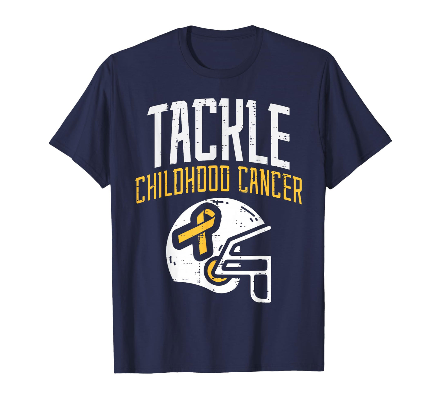 Tackle Childhood Cancer Helmet Ribbon Awareness Support T-Shirt