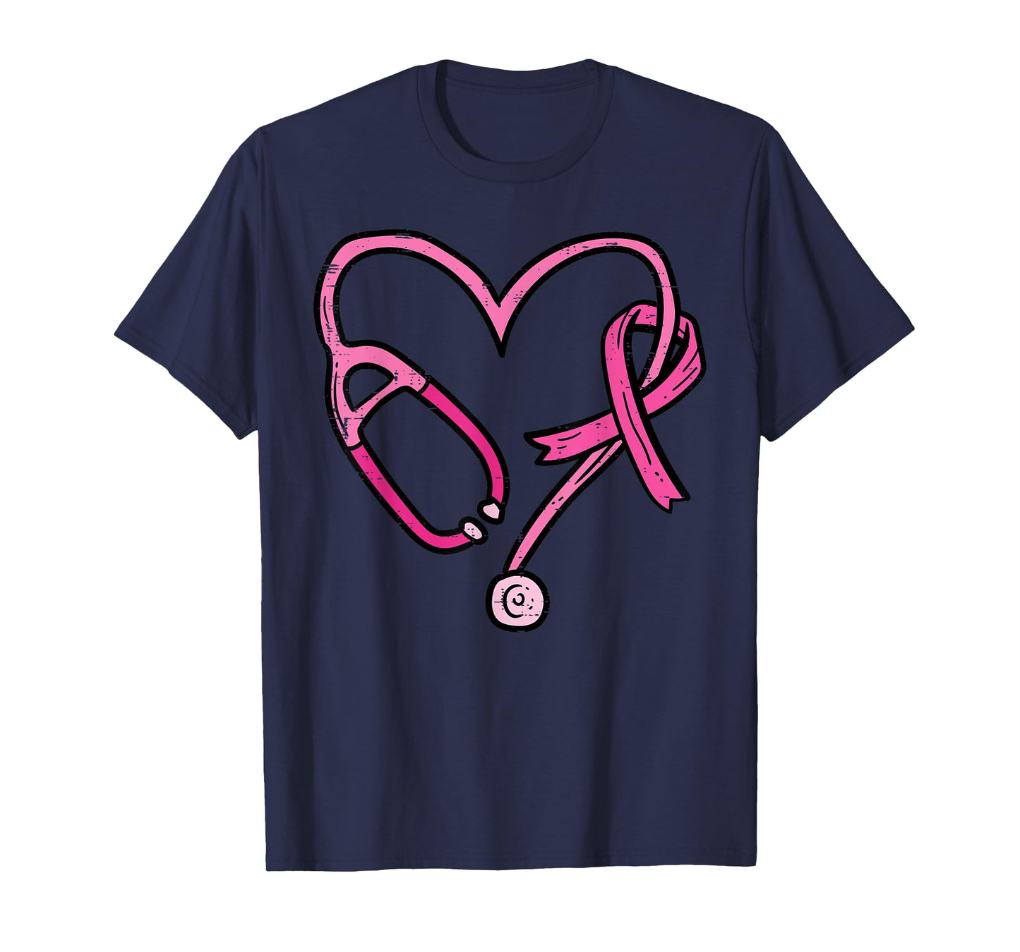 Pink Stethoscope Nurse Medical Breast Cancer Awareness Women T-Shirt
