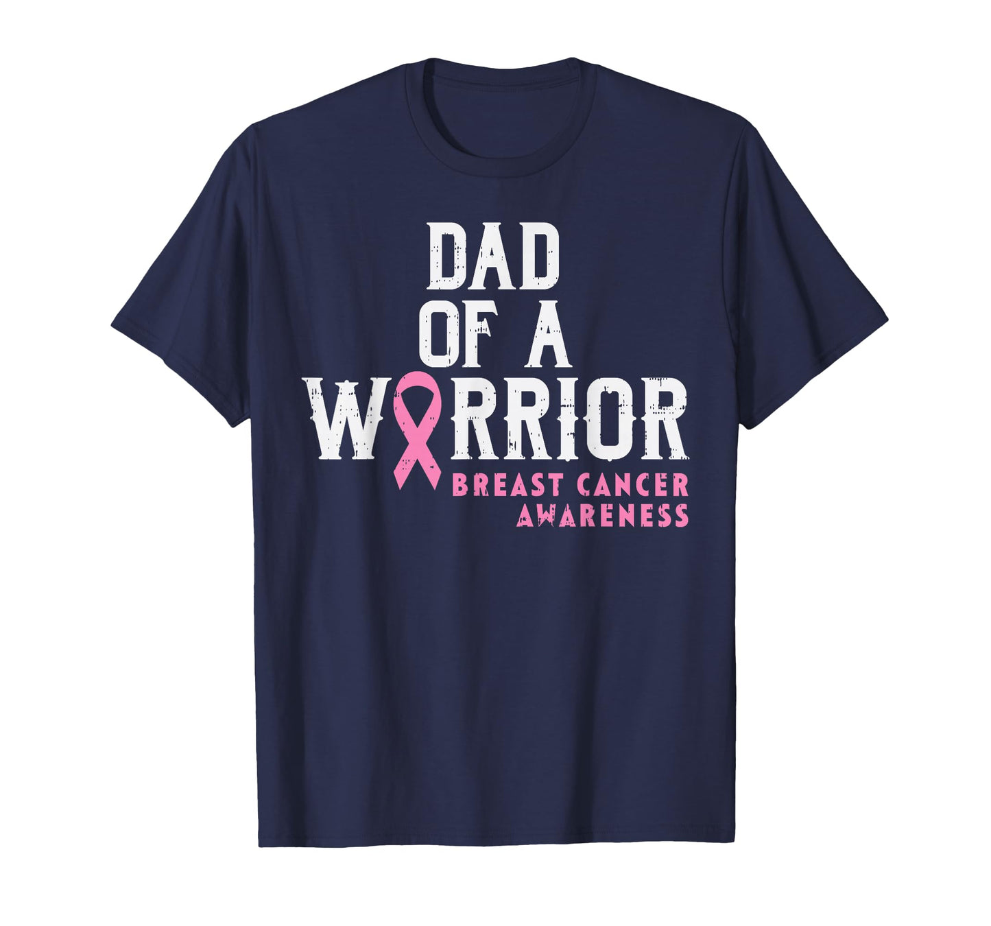 Dad Of A Warrior Breast Cancer Awareness Support Daughter T-Shirt