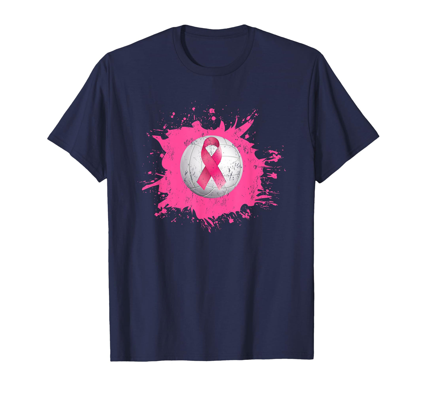 Volleyball Pink Ribbon Breast Cancer Awareness T-Shirt
