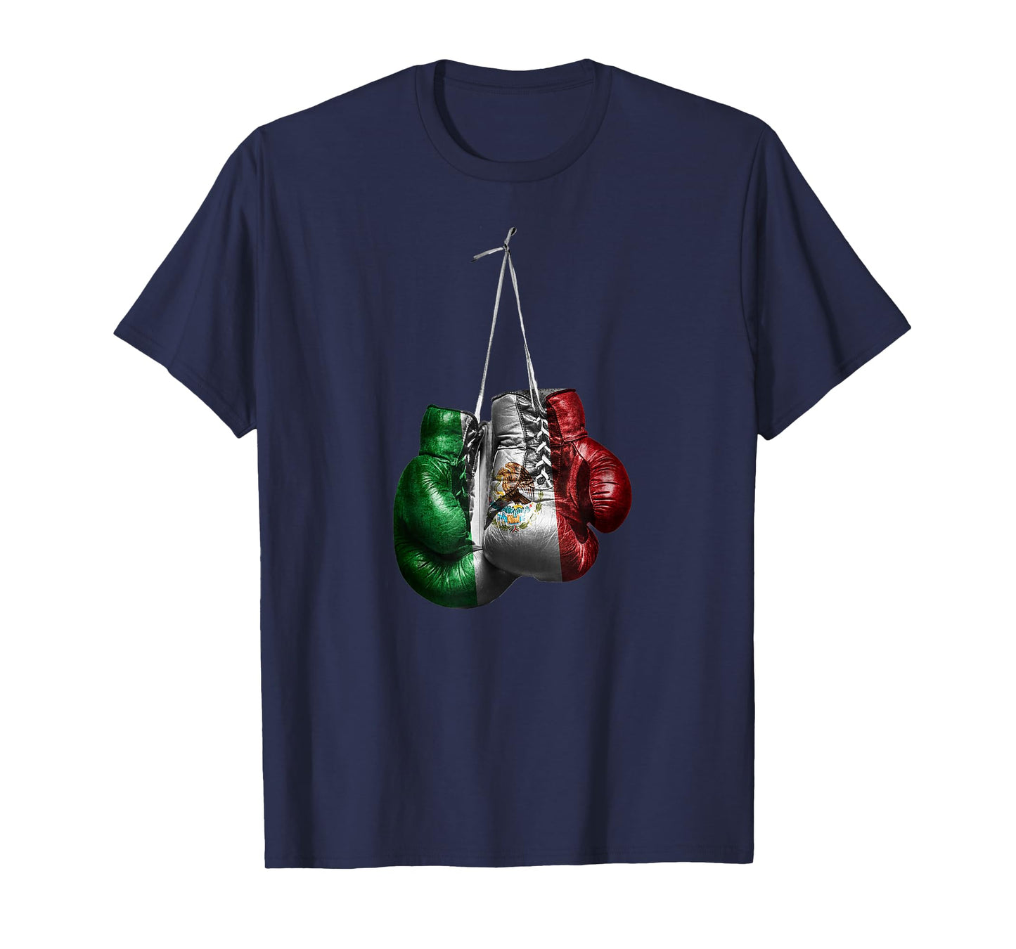 Boxing Gloves Tee - Mexico Vintage Flag T-Shirt for Women, Black, Small, Short Sleeve, Classic Fit, Cotton, Polyester