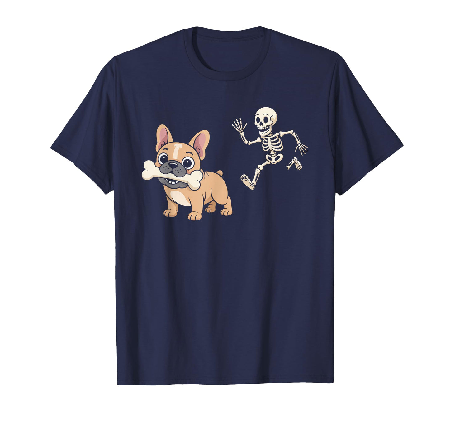 Funny Halloween French Bulldog Skeleton Spooky Season T-Shirt