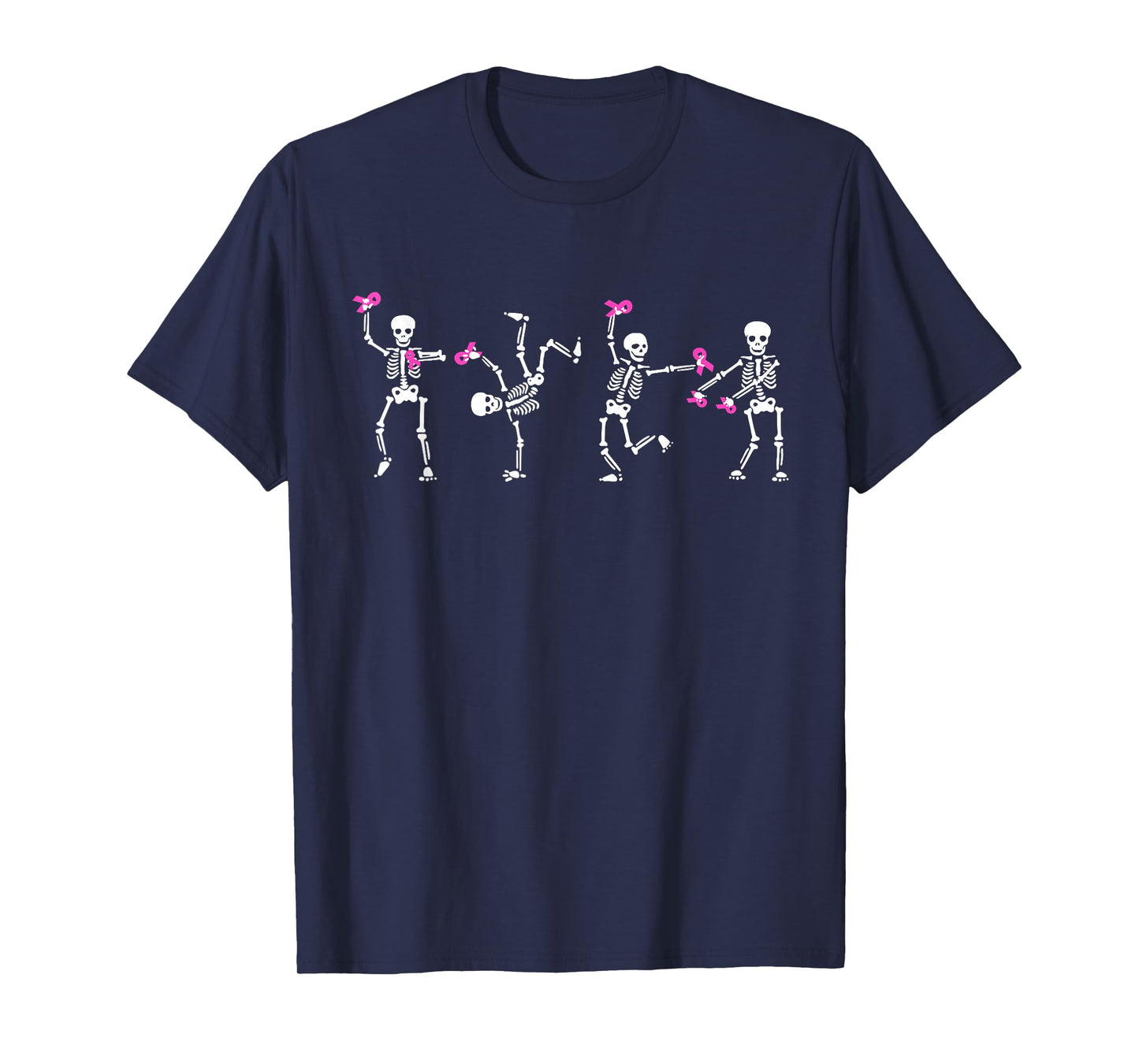 Skeleton Pink Ribbon Breast Cancer Awareness Boys Girls Kids T-Shirt