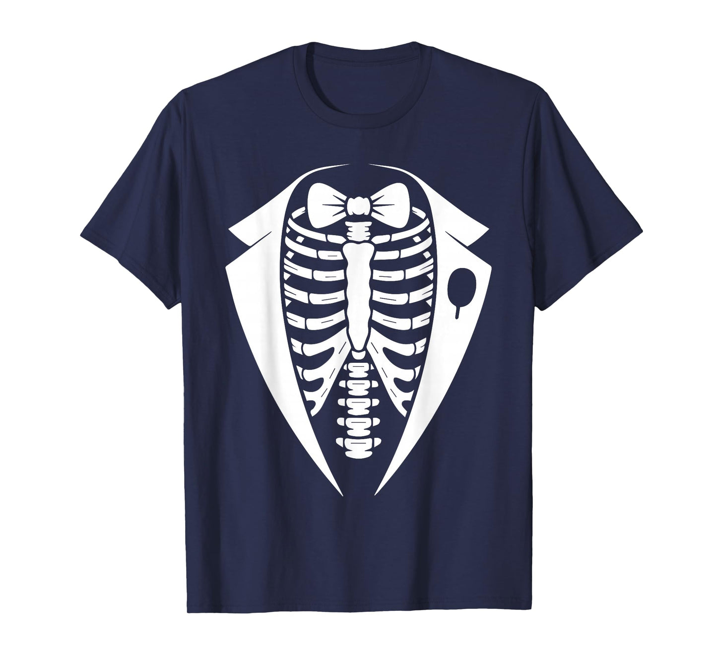 Tuxedo Skeleton Rib Cage Funny Halloween Costume Style Men T-Shirt