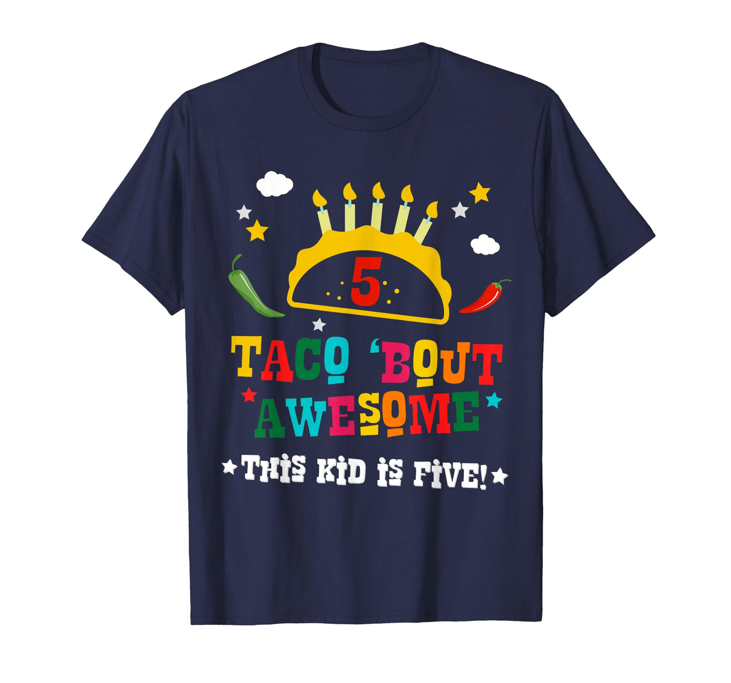 5th Birthday Taco Bout Awesome Shirt for Boys Party Tee Gift T-Shirt