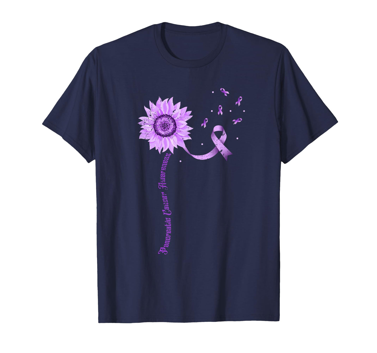 Cancer Survivor Purple Ribbon Gift Pancreatic Cancer T-Shirt