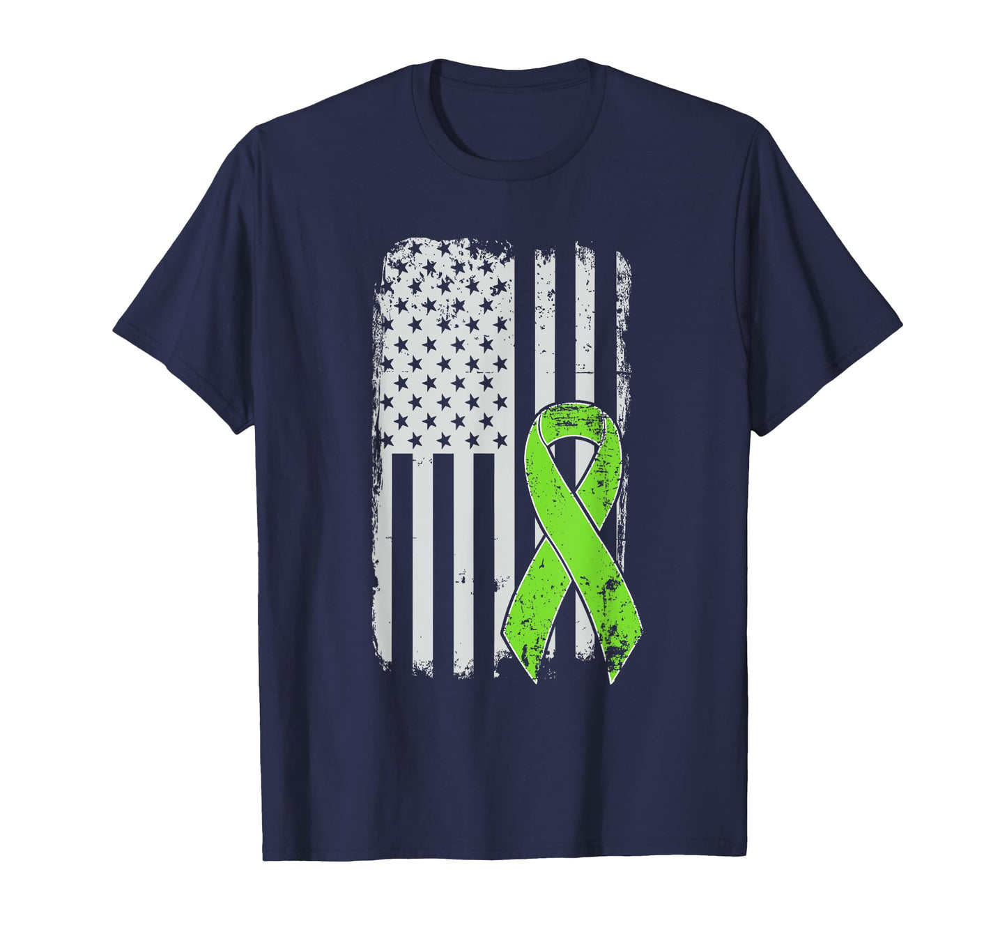 Non-Hodgkins Lymphoma Awareness - Vintage USA American Flag T-Shirt