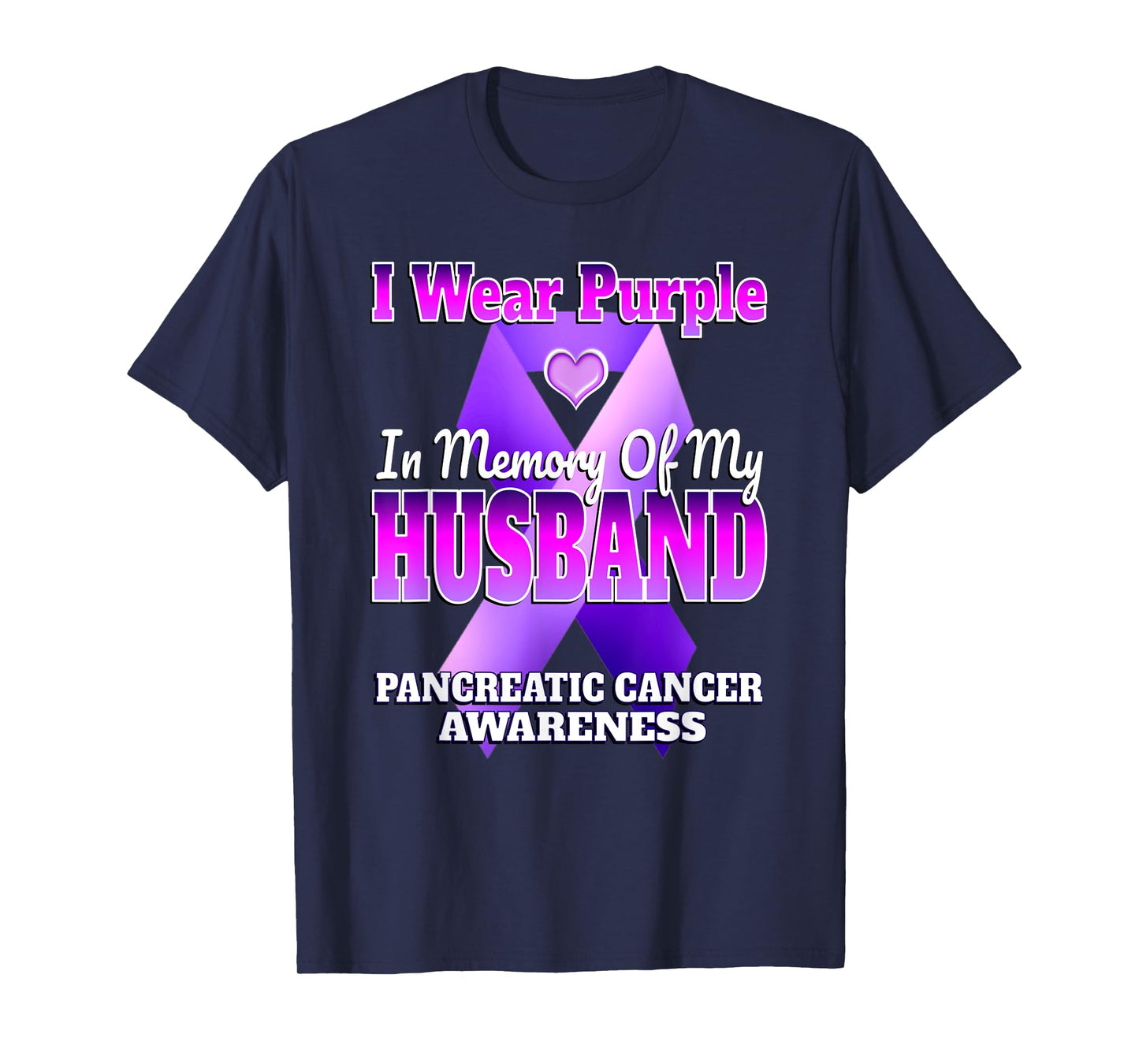 I Wear Purple In Memory Of My Husband Pancreatic Cancer T-Shirt