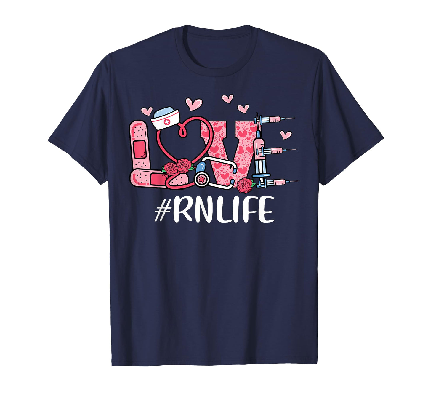 RN Registered Nurse Love Valentines Day Cute Women Heart T-Shirt