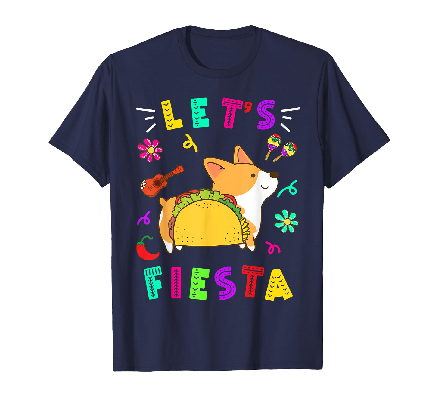 Cinco De Mayo Corgi Let’s Fiesta Camisa 5 De Mayo Mexican T-Shirt