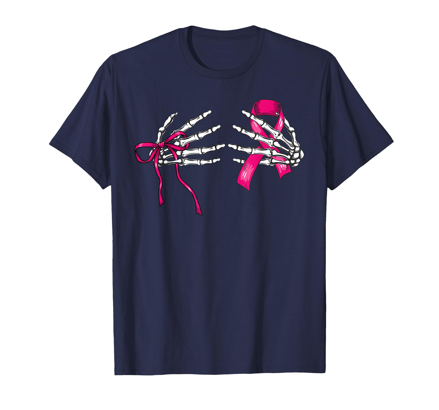 Skeleton Hand Check Your Boobs Funny Survivor Breast Cancer T-Shirt