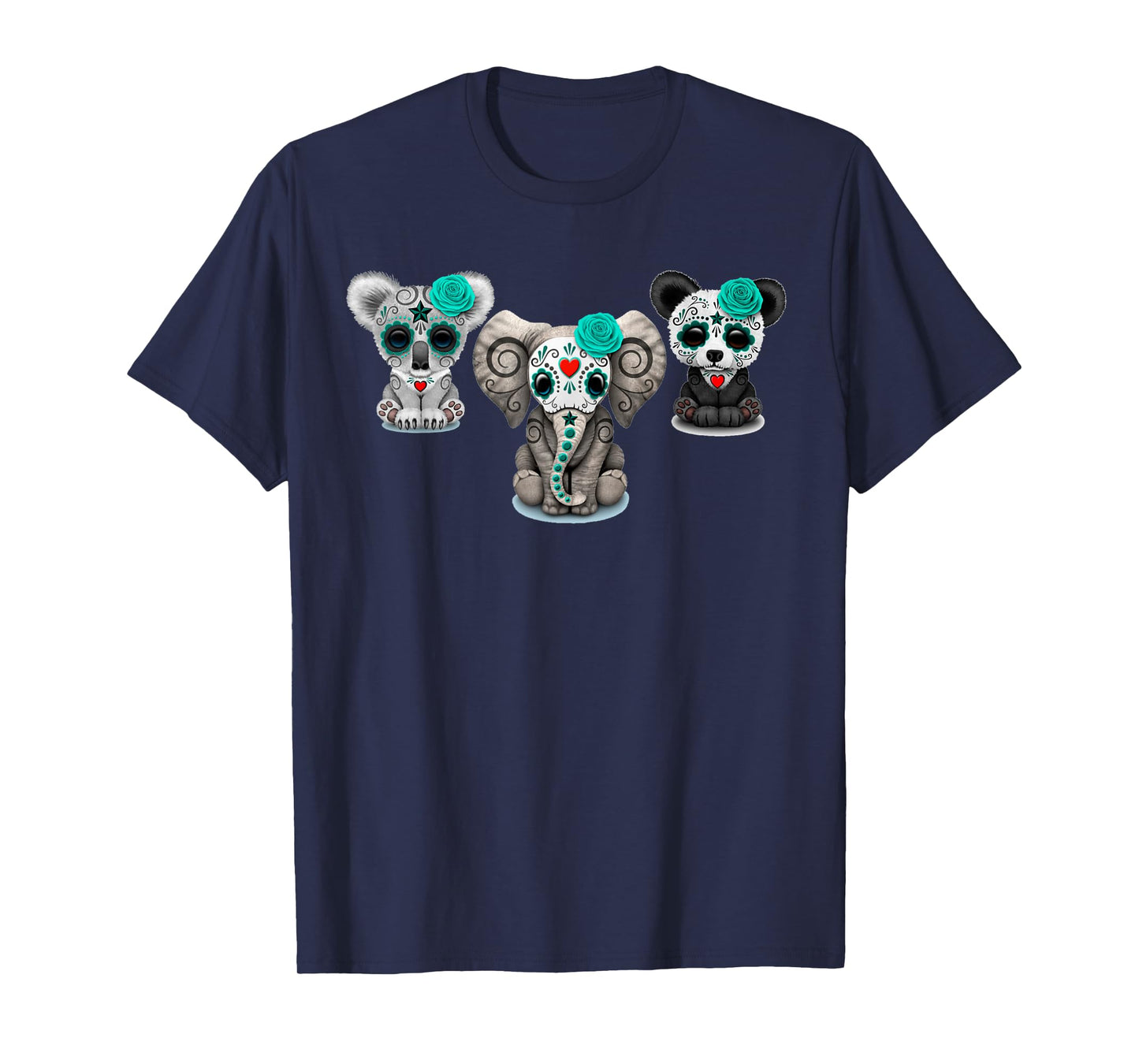 Cute Sugar Skull Animals Halloween T-Shirt