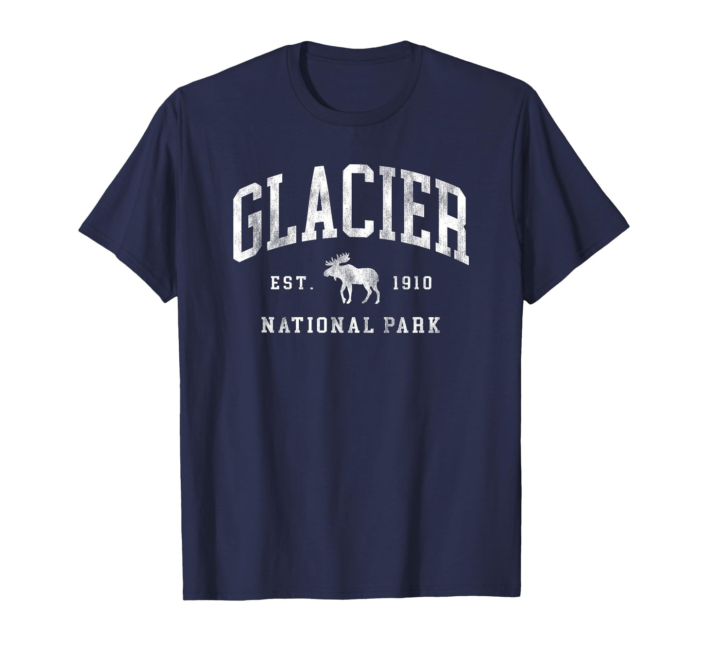 Retro Glacier National Park Est 1910 Mens Womens Hiking T-Shirt