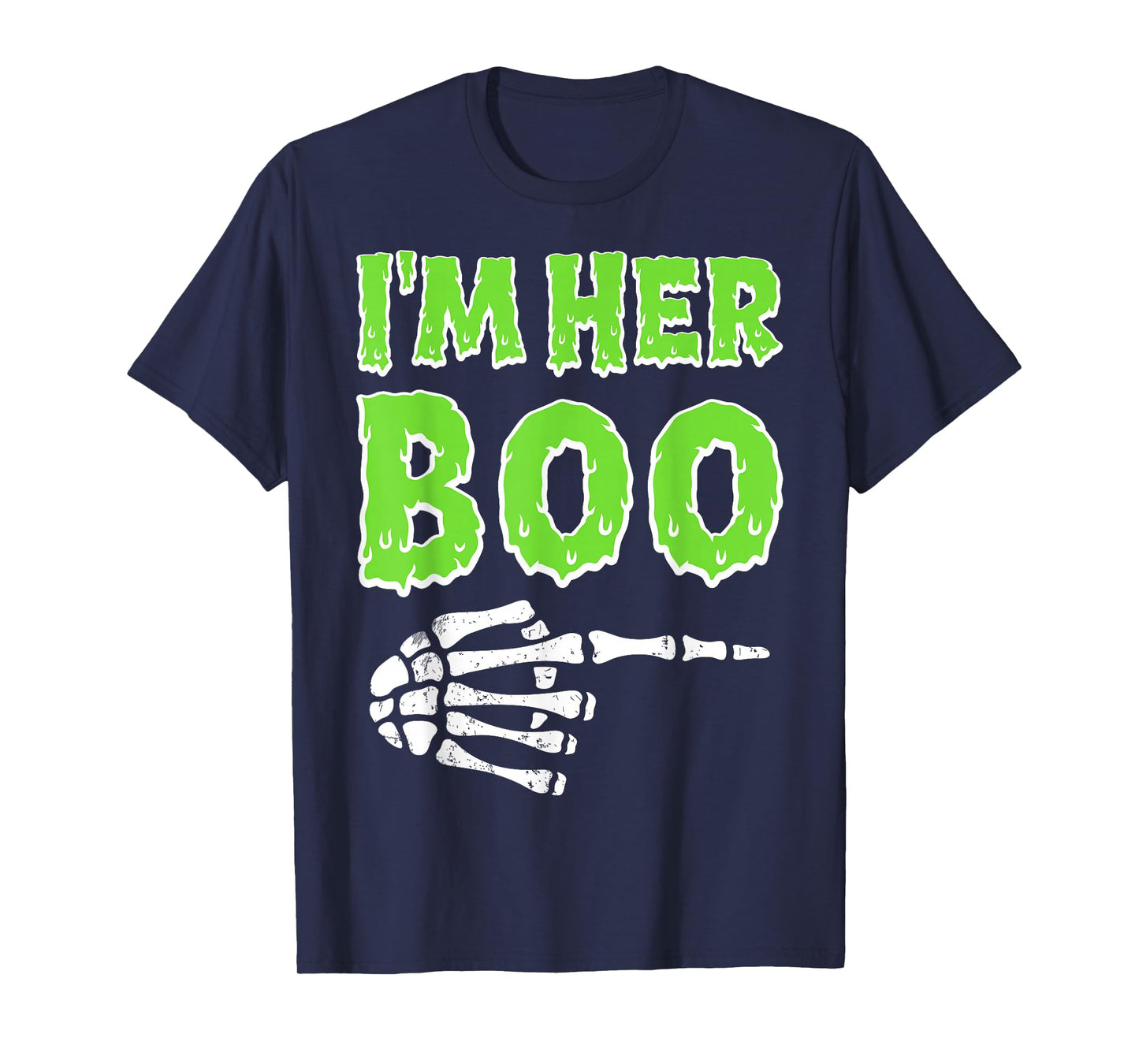 I’m Her Boo I’m His Ghoul Halloween Couple Matching Skeleton T-Shirt