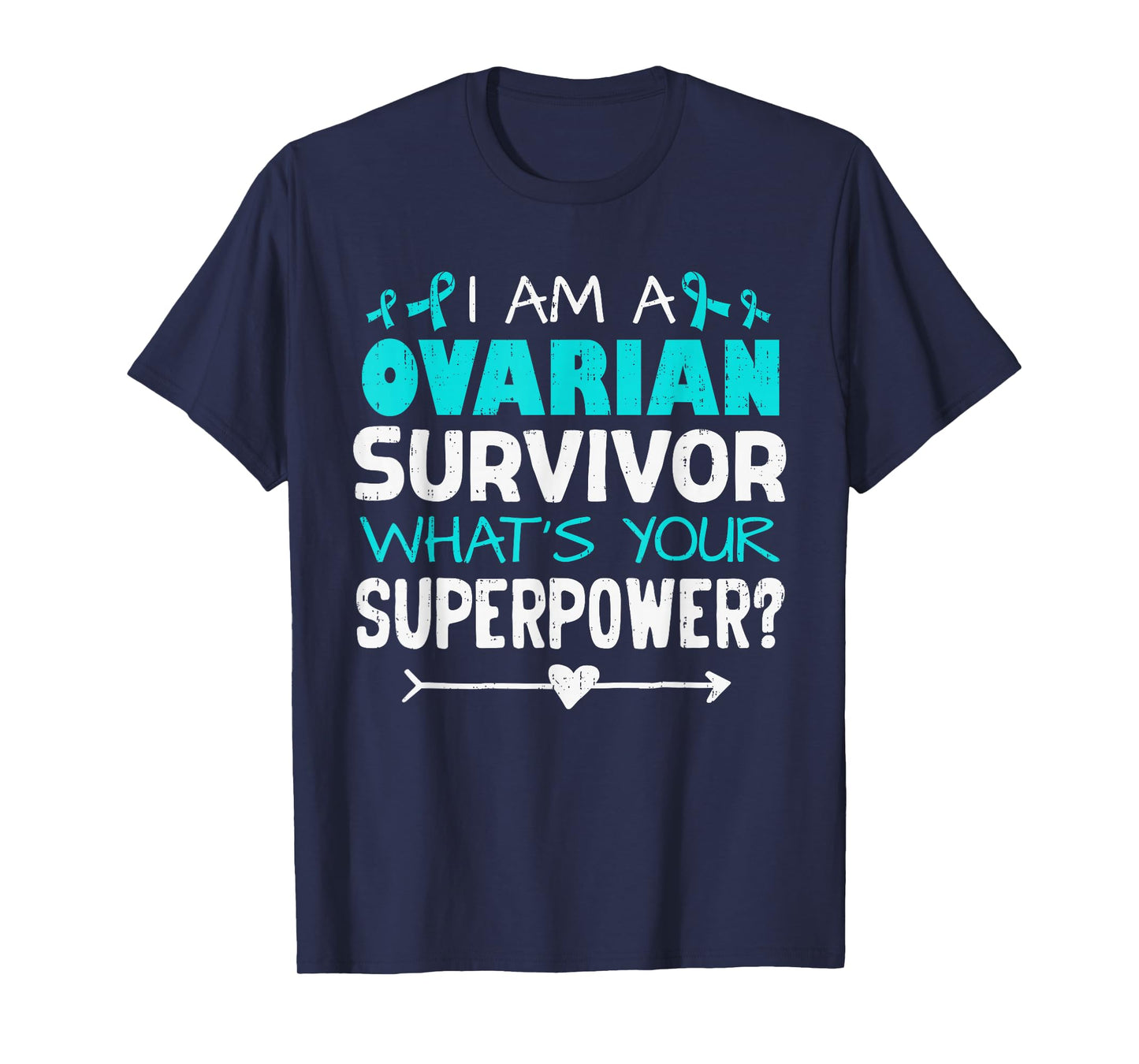 Ovarian Cancer Survivor Awareness Ribbon Teal Support T-Shirt