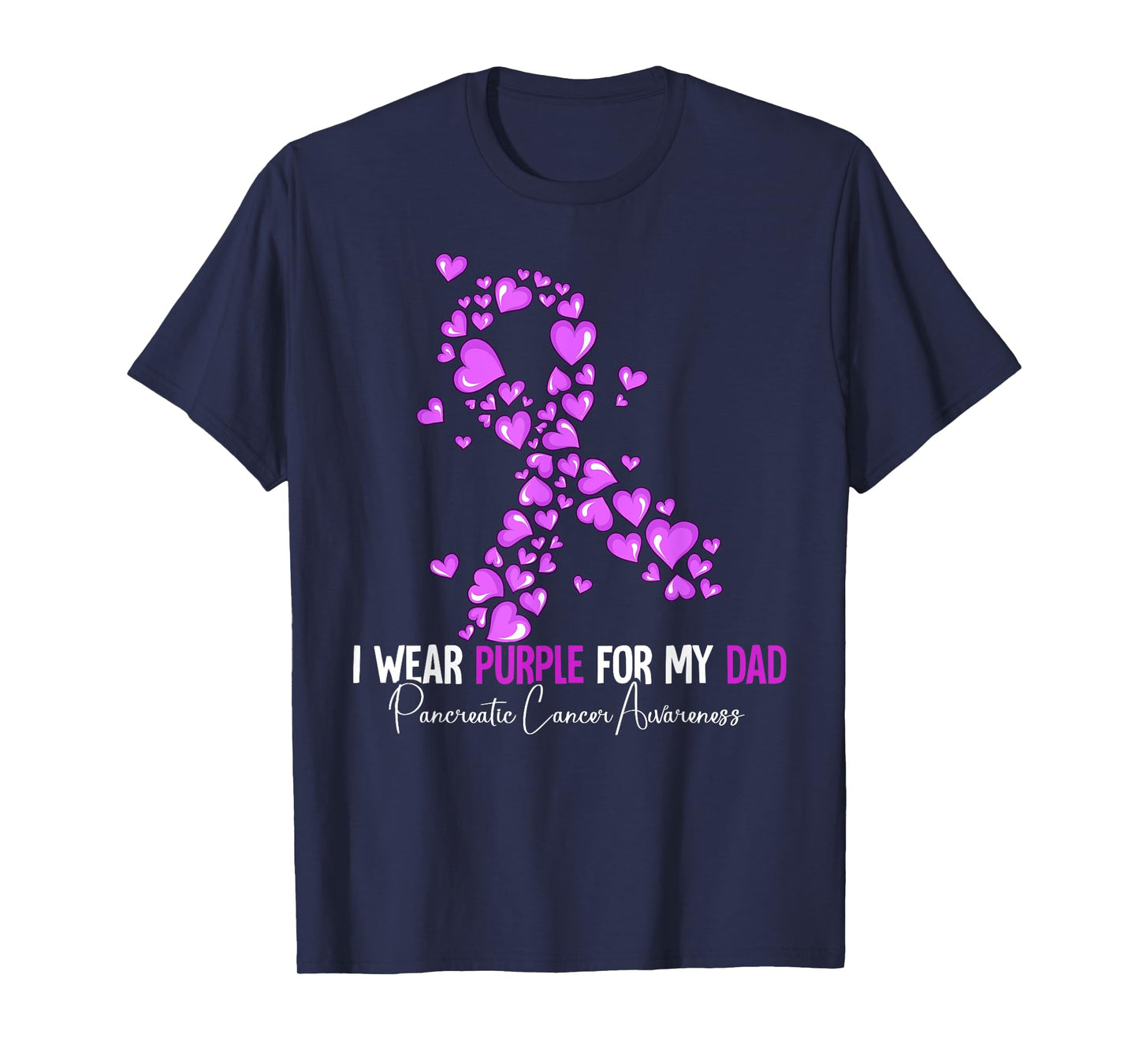 I Wear Purple For My Dad Pancreatic Cancer Awareness T-Shirt