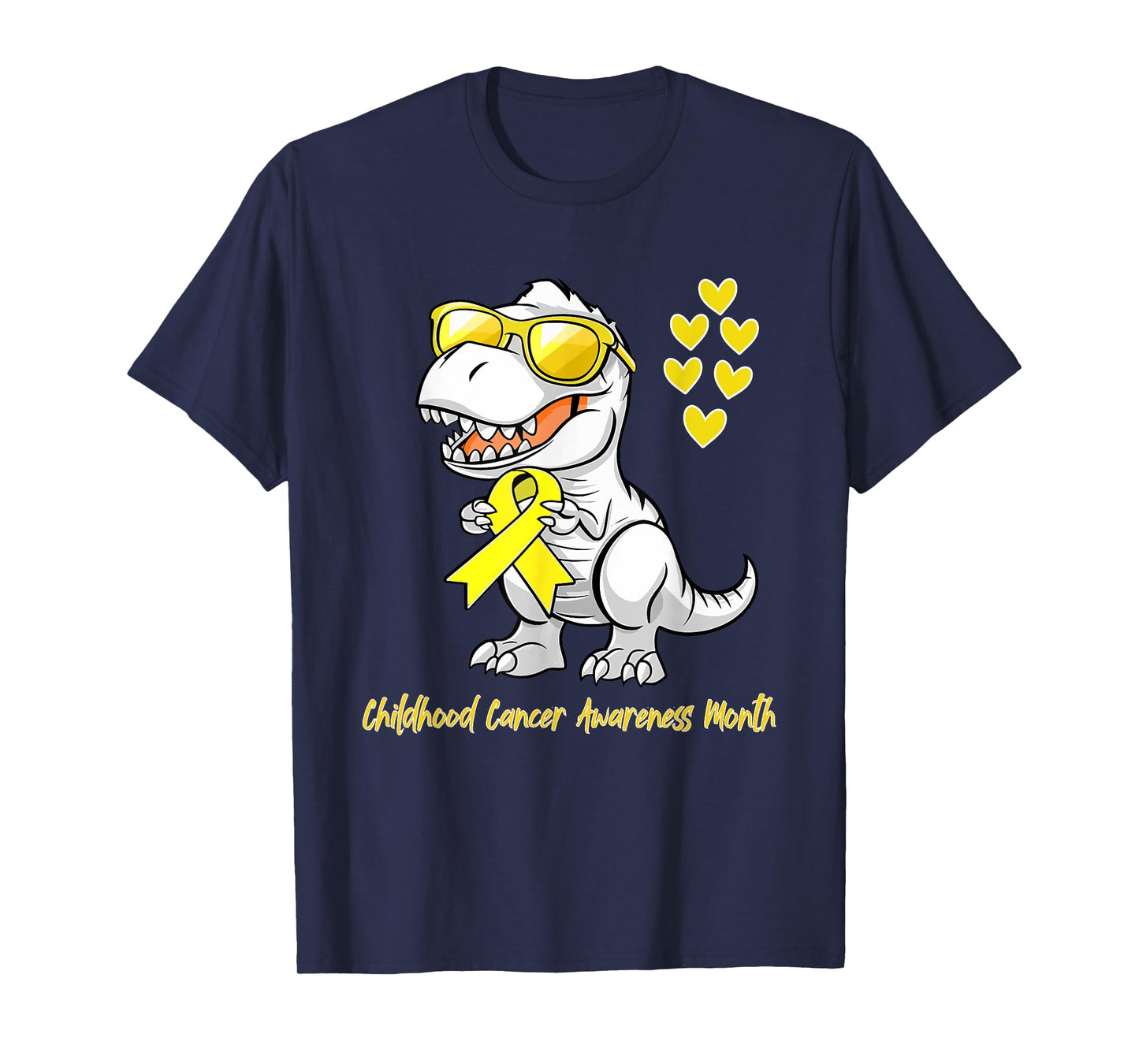 T-rex Dinosaur Childhood Cancer Awareness Dino kids Toddlers T-Shirt