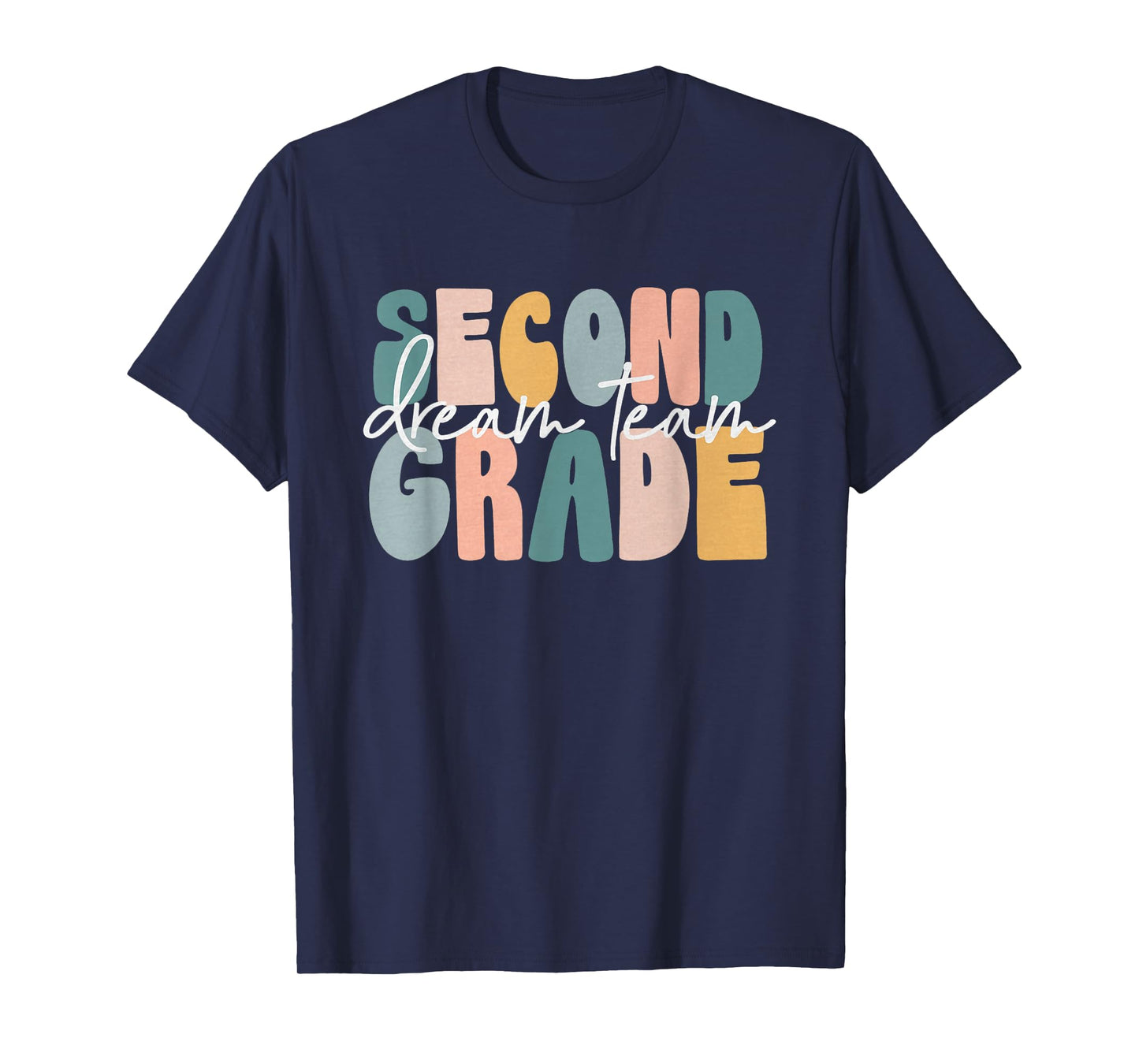 Second Grade Dream Team Retro Groovy Teacher Boys Girls T-Shirt
