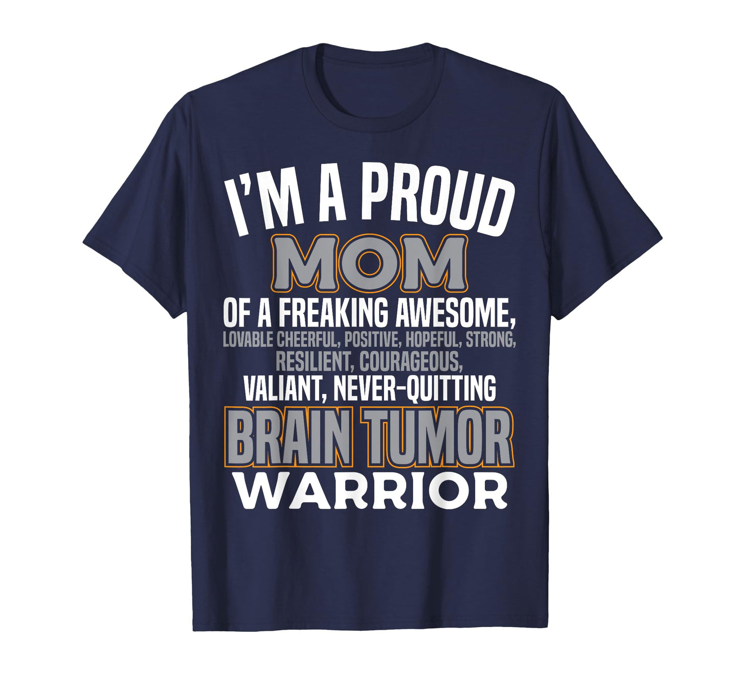 Proud Mom Brain Tumor Awareness Survivor Women Girls T-Shirt