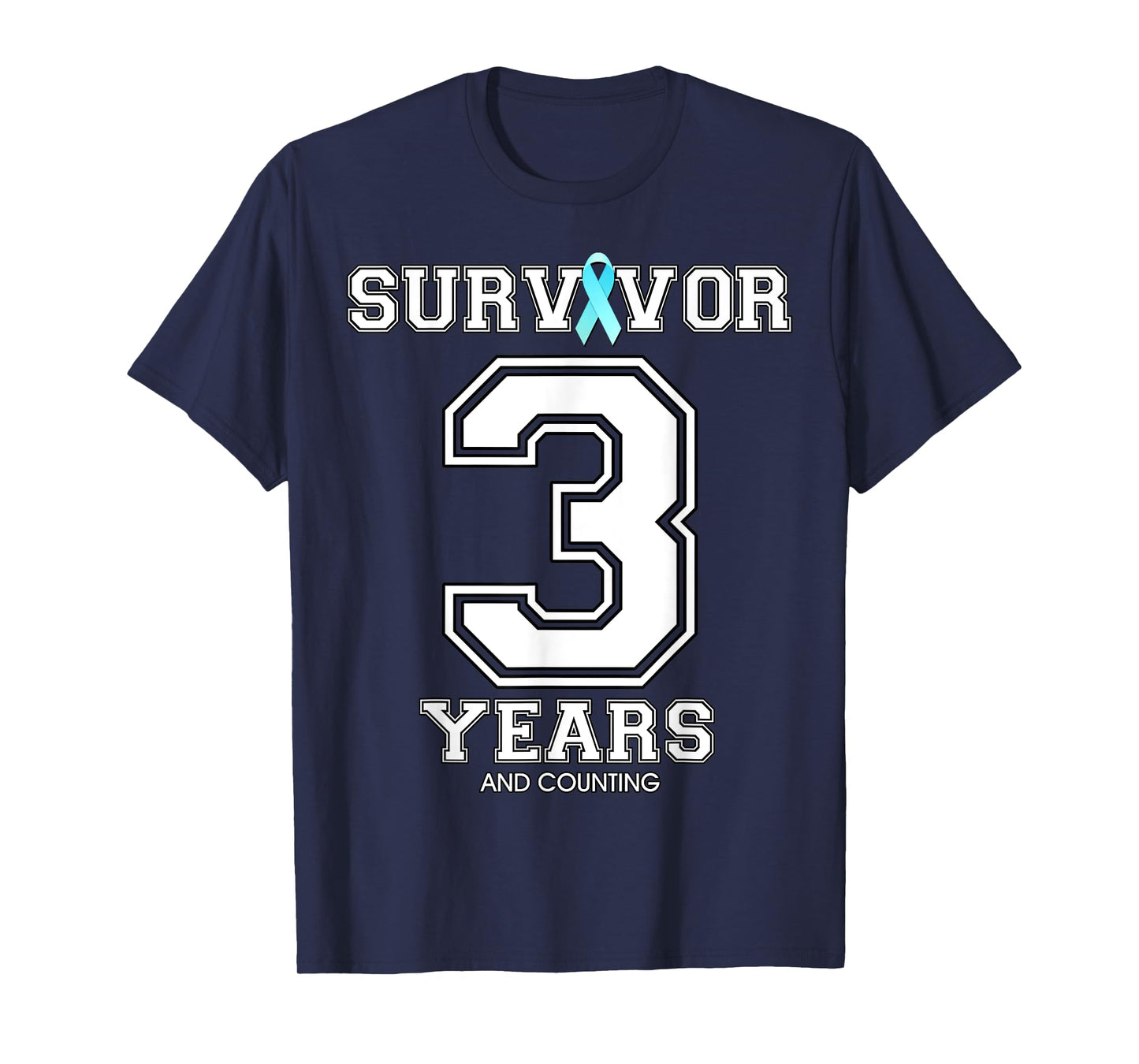 3 Years Ovarian Cancer Survivor Teal Ribbon Gift For Women T-Shirt